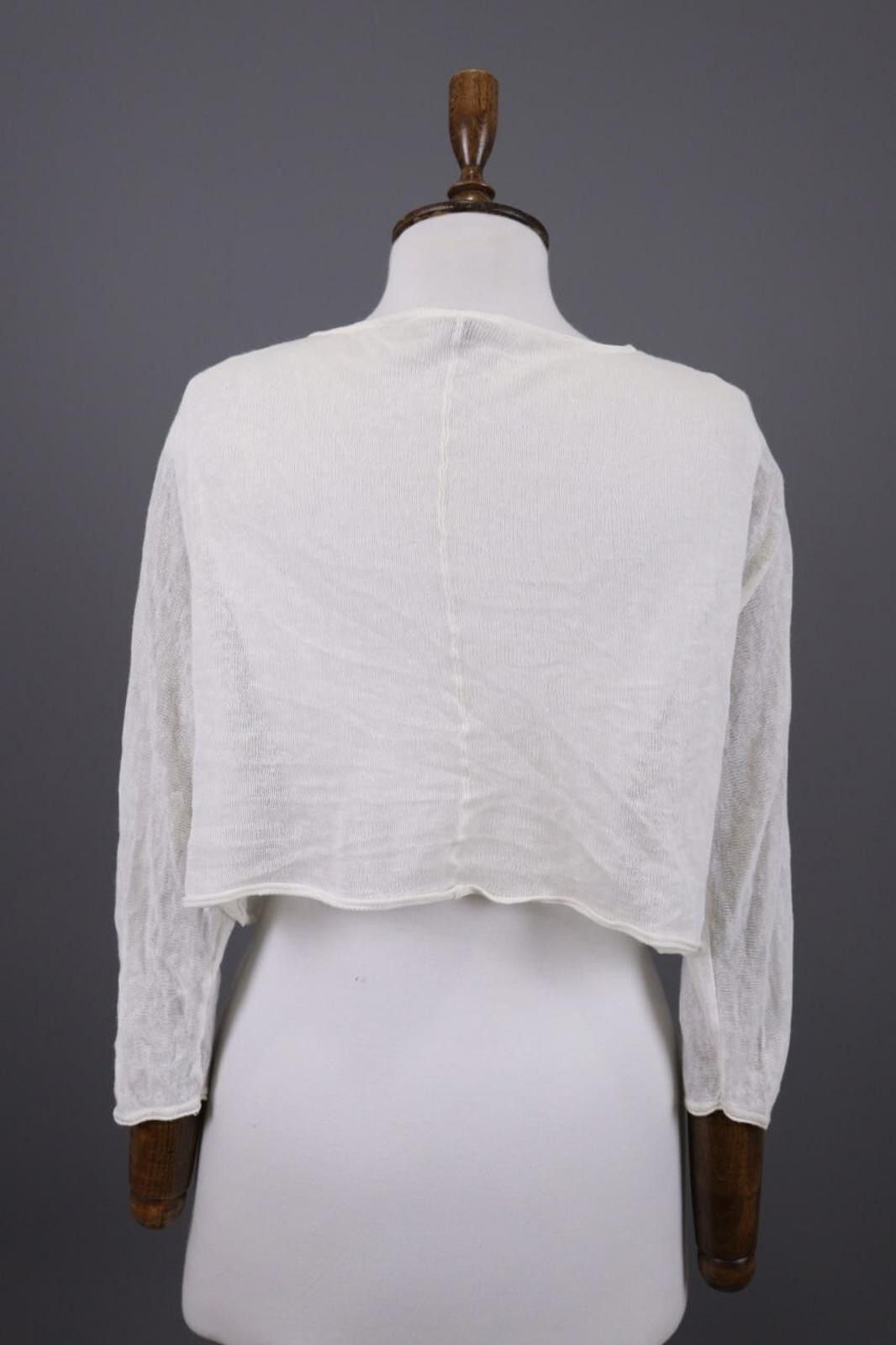 Designer Cop.Copine White Cache Open Lightweight Cardigan Size L Size L / US 10 / IT 46 - 10 Thumbnail
