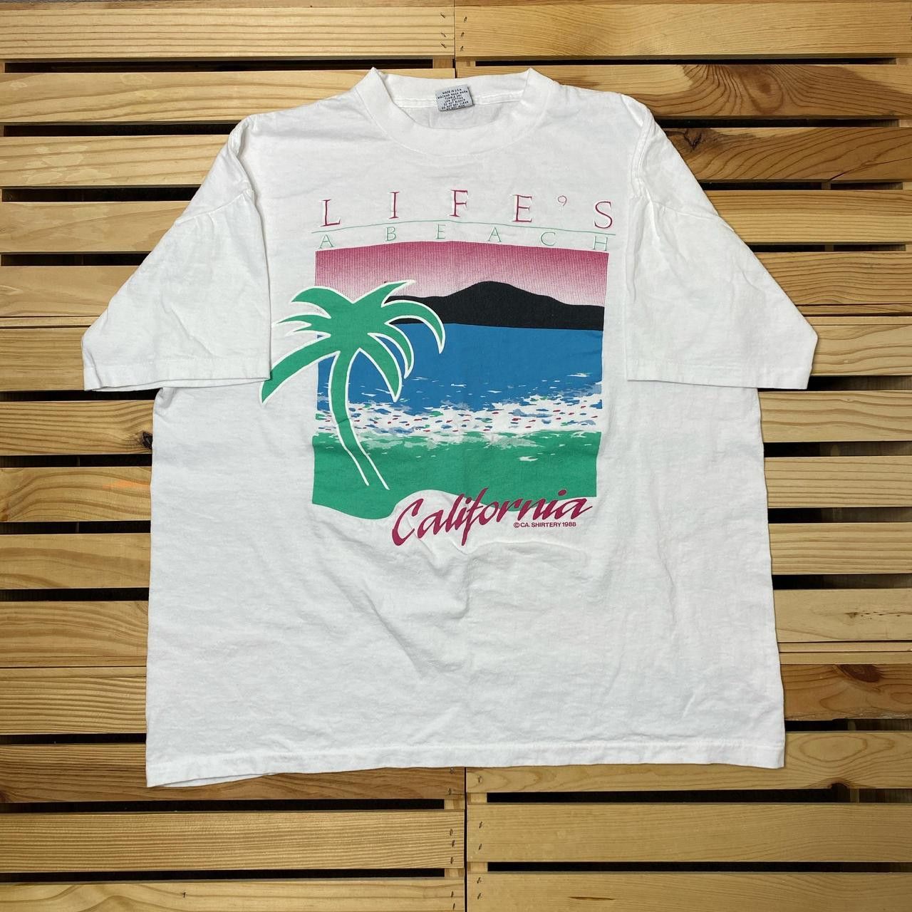 Signal Sport Vintage "Life's A Beach" White Surf Tee Size Large Size US L / EU 52-54 / 3 - 1 Thumbnail