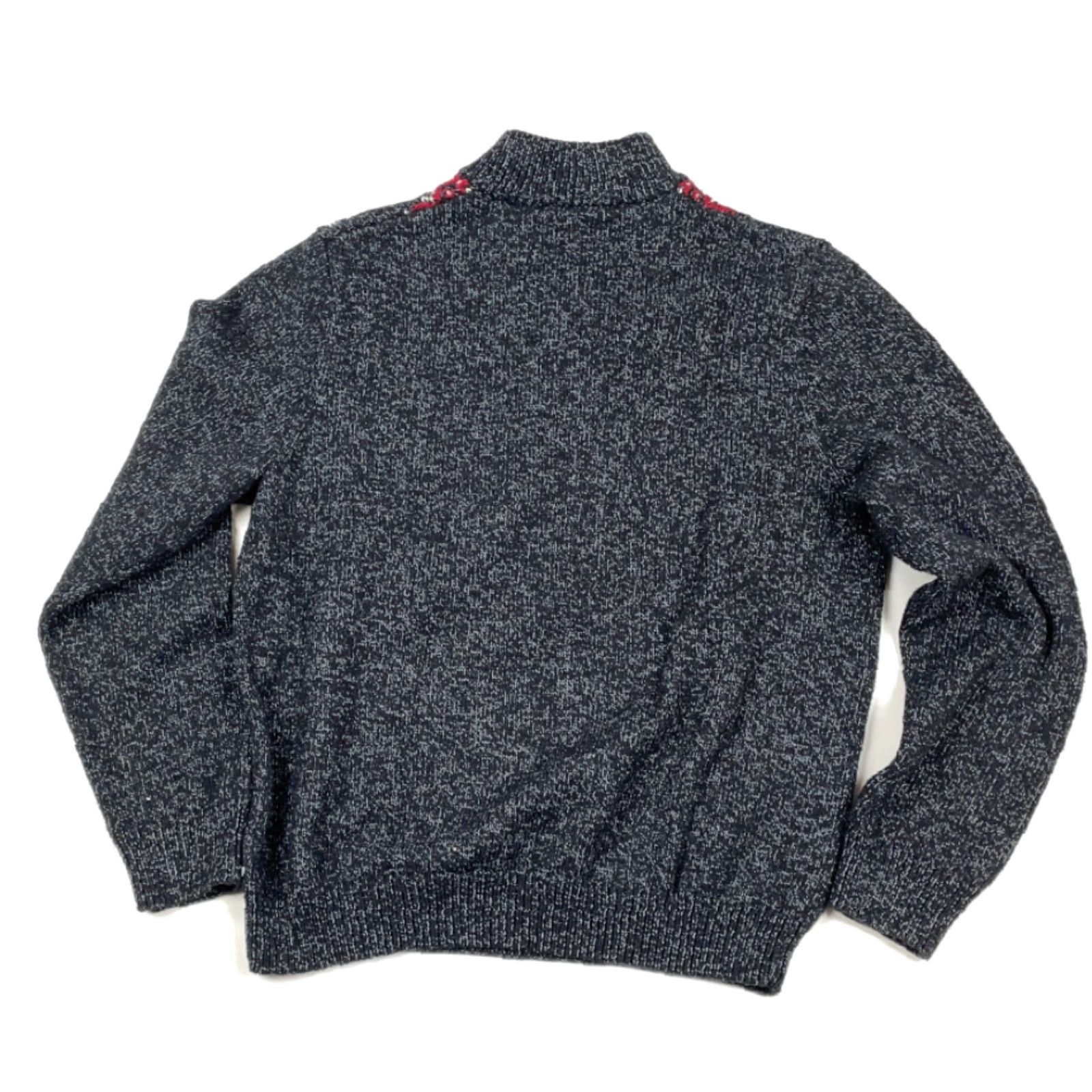 Chaps Ski Lodge Marled Gray Fair Isle High Neck Sweater Adult XL Geometric Chaps Mens Knit Henley 90s Ski Casual Heavyweight Size US XL / EU 56 / 4 - 2 Thumbnail