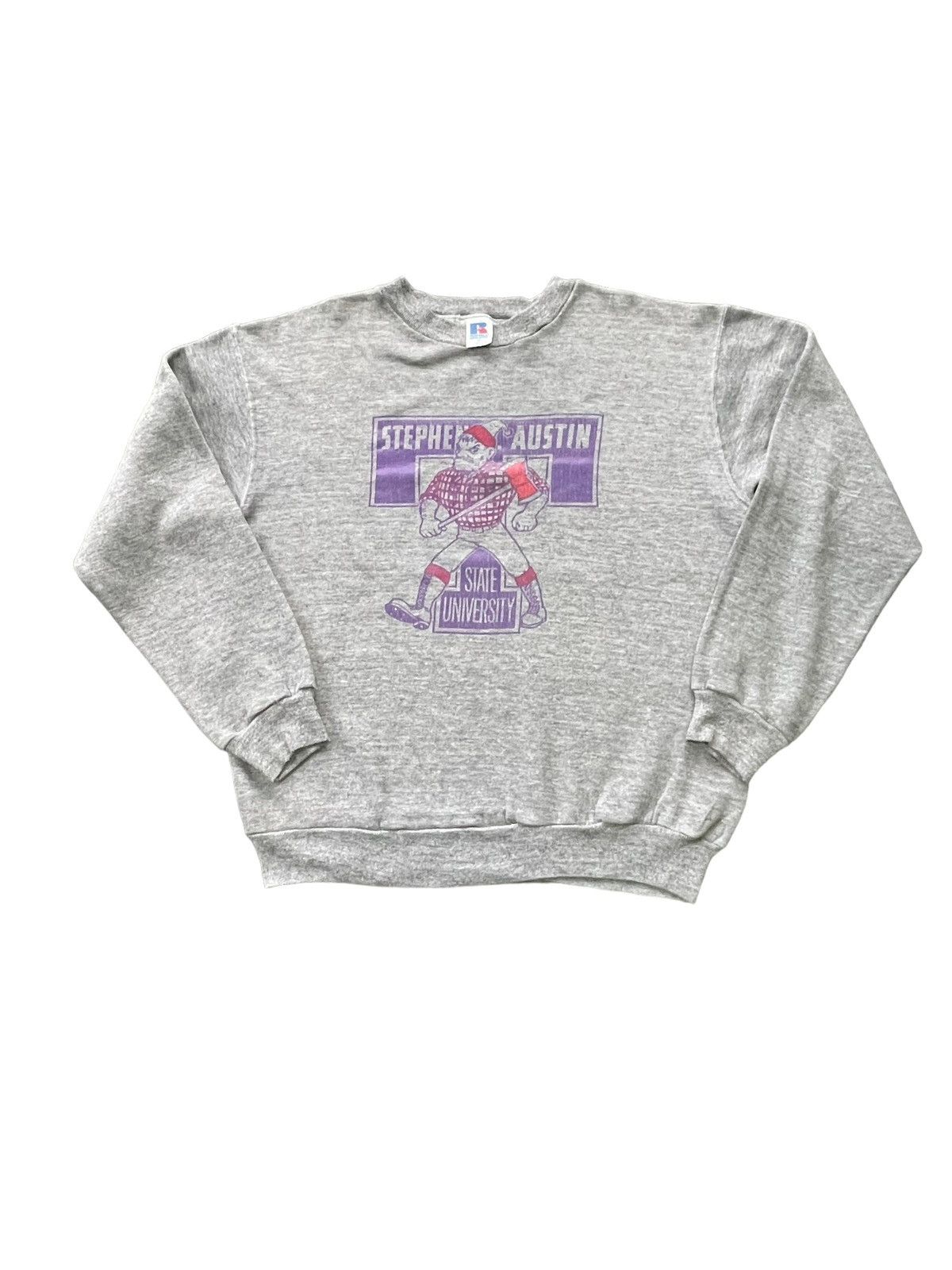 image of Russell Athletic x Vintage 80’S Stephen Austin State University Crewneck in Grey (Size Medium)