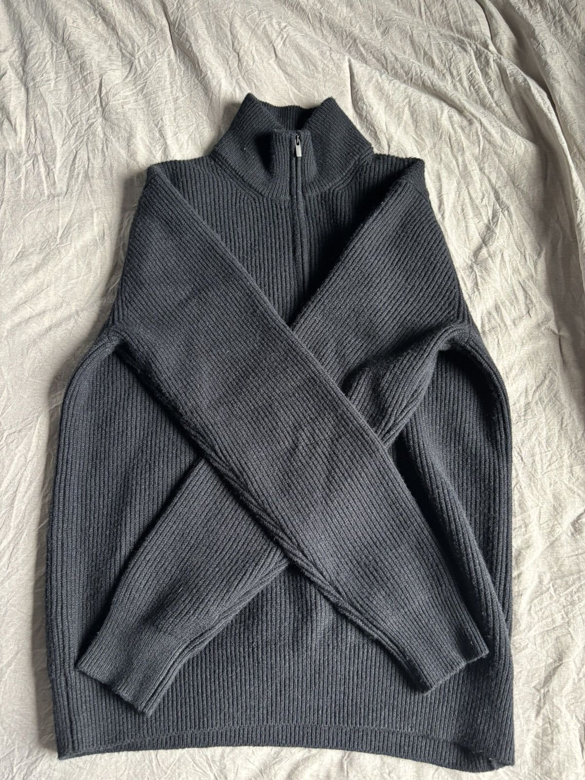 Uniqlo Black knit Quarter Zip Size US L / EU 52-54 / 3 - 2 Thumbnail