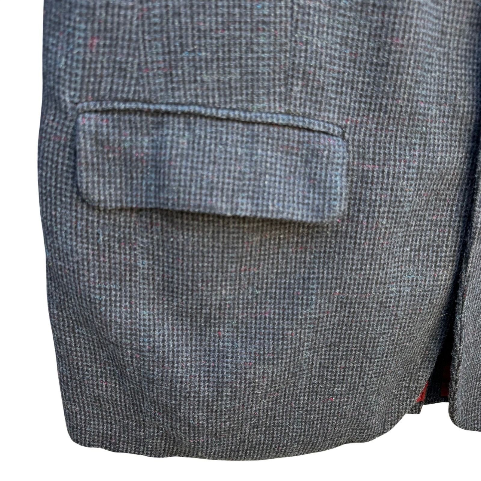 Jordache Jordache Vintage 80s Mens Grey Tweed Linen Wool Blend Blazer Size 44R - 9 Thumbnail