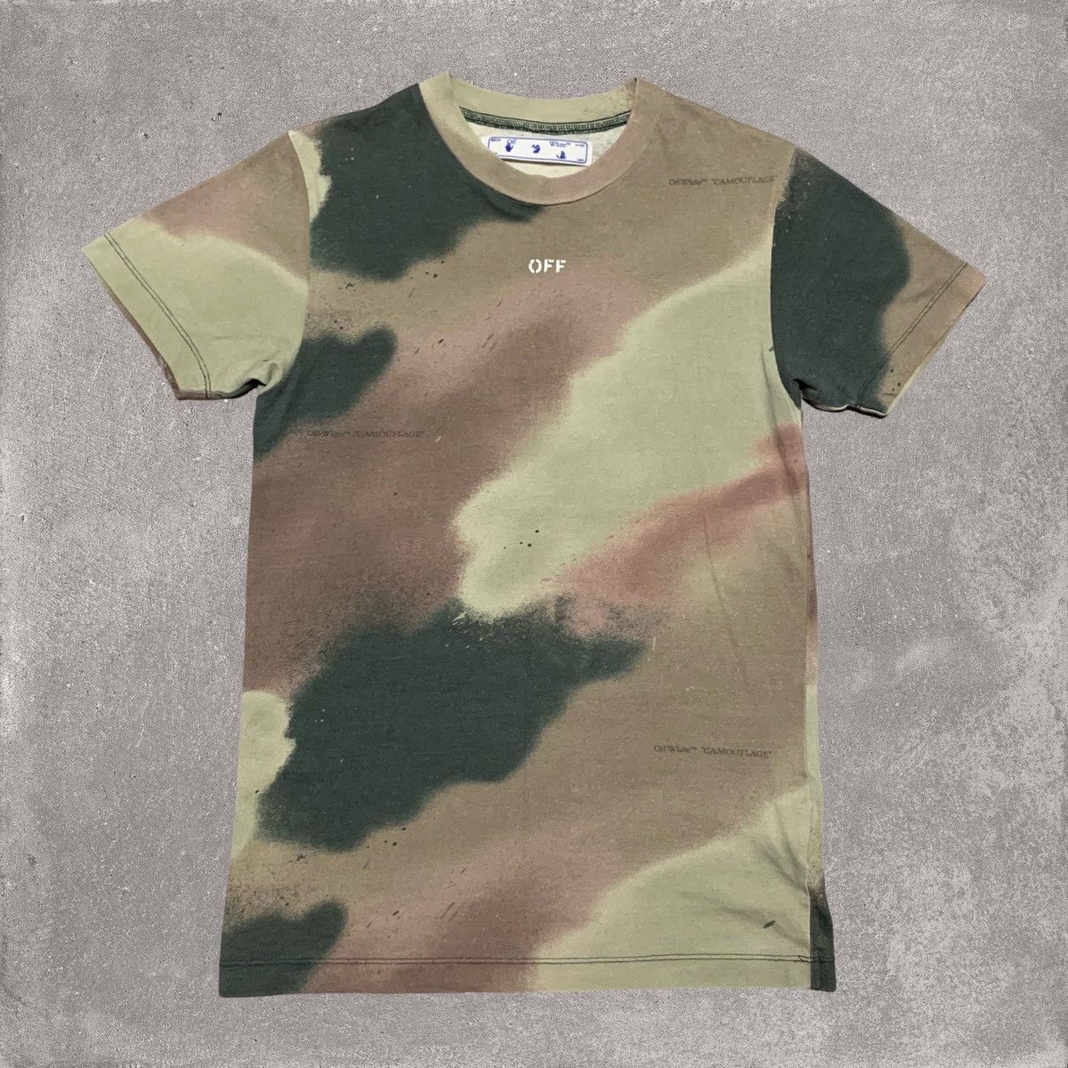 Off-White Off White XXS Stencil Arrows Camo Tee Virgil Abloh Size US XXS / EU 40 - 2 Thumbnail