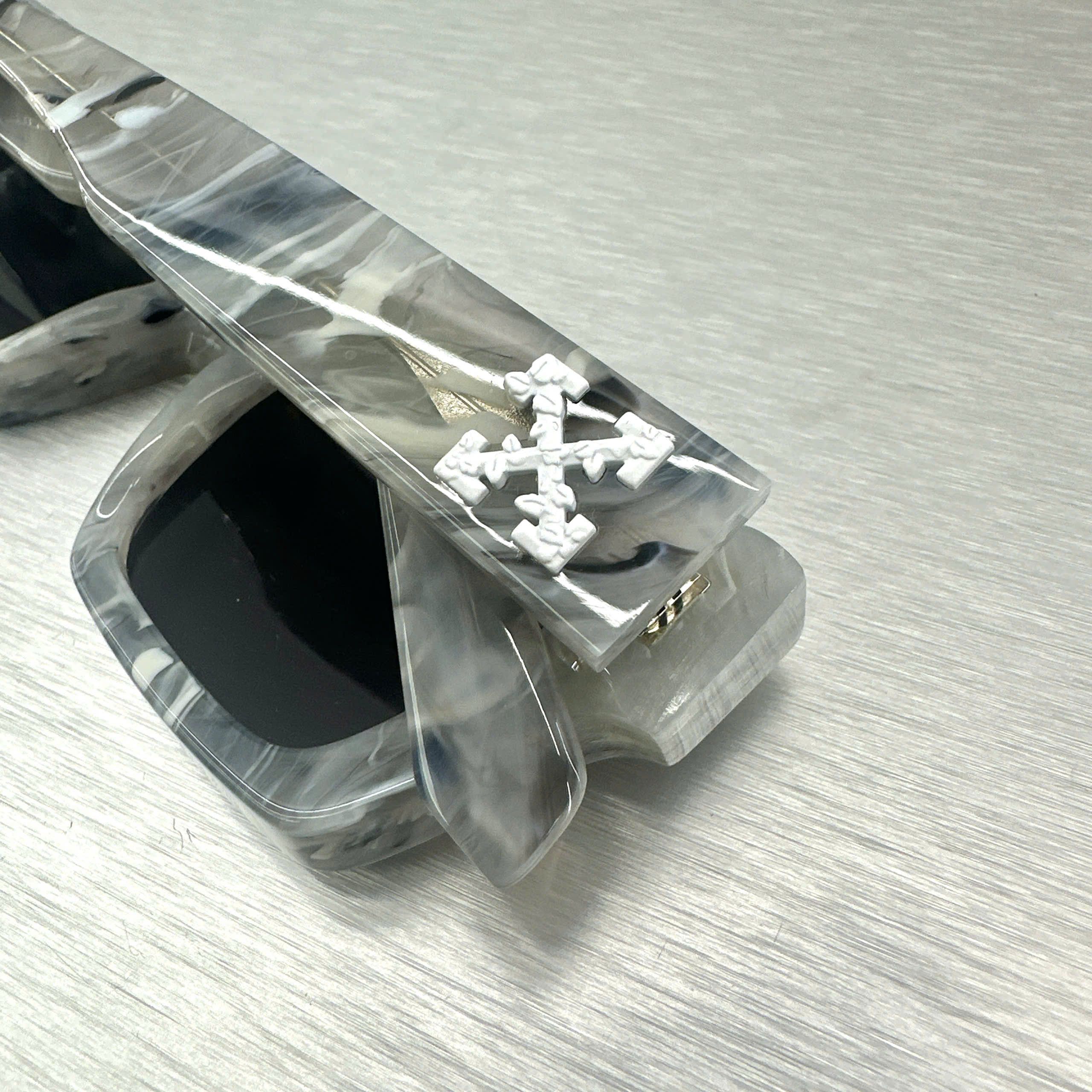 Off-White OFF WHITE Rectangle Frame Virgil Sunglasses MARBLE Size ONE SIZE - 4 Thumbnail