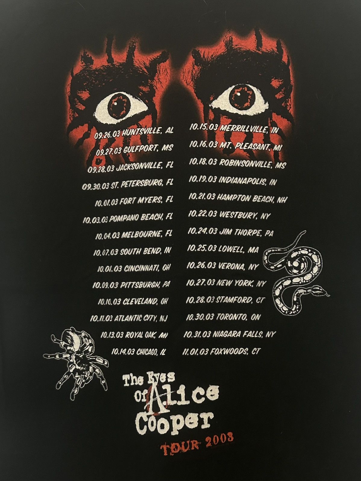 Vintage 2003 Alice Cooper Tour Tee Size US L / EU 52-54 / 3 - 4 Thumbnail