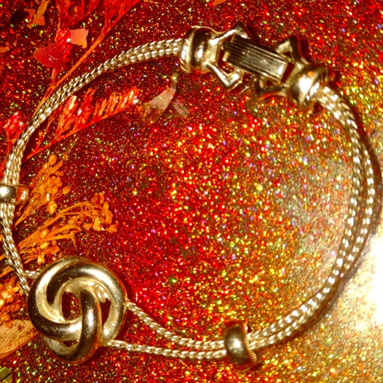 Vintage 1960s Goldette silver Love Knot braceletj Size ONE SIZE - 1 Thumbnail