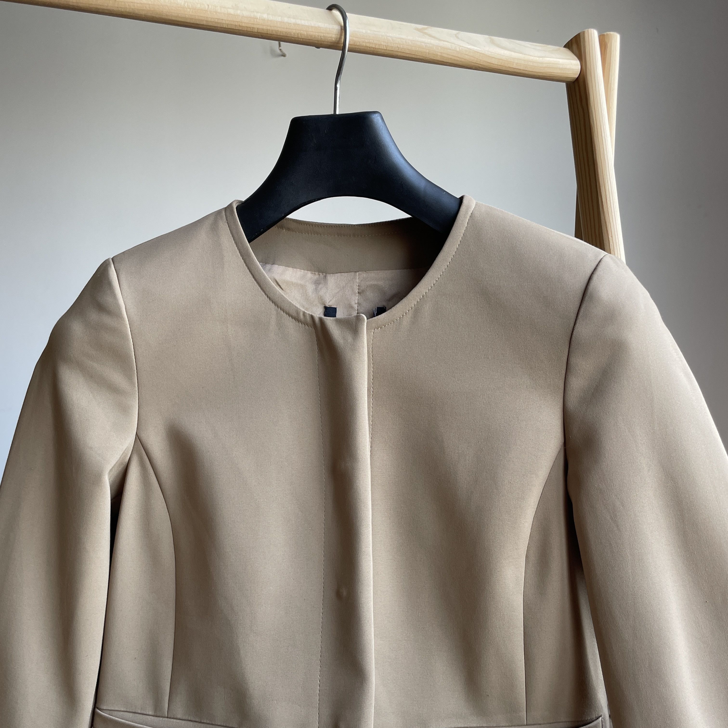 MAX&Co. Max & Co. Max Mara Womens Collarless Cotton Blend Blazer Size XS / US 0-2 / IT 36-38 - 3 Thumbnail