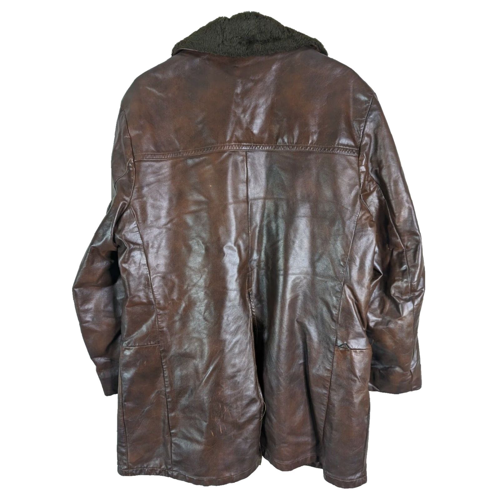 Vintage VINTAGE Lakeland Leather Jacket Mens Brown 40 M Western Trench Coat 70s 60s Car Rancher Coat Size US M / EU 48-50 / 2 - 2 Thumbnail