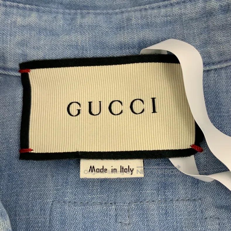 Gucci Gucci Blue logo letter leopard embroidery cotton lapel sin Size XS / US 0-2 / IT 36-38 - 5 Thumbnail
