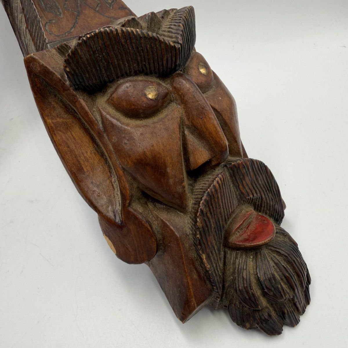 Vintage Vintage Hand Carved Wooden Wall Decor Bearded Man Folk Art Size ONE SIZE - 3 Thumbnail