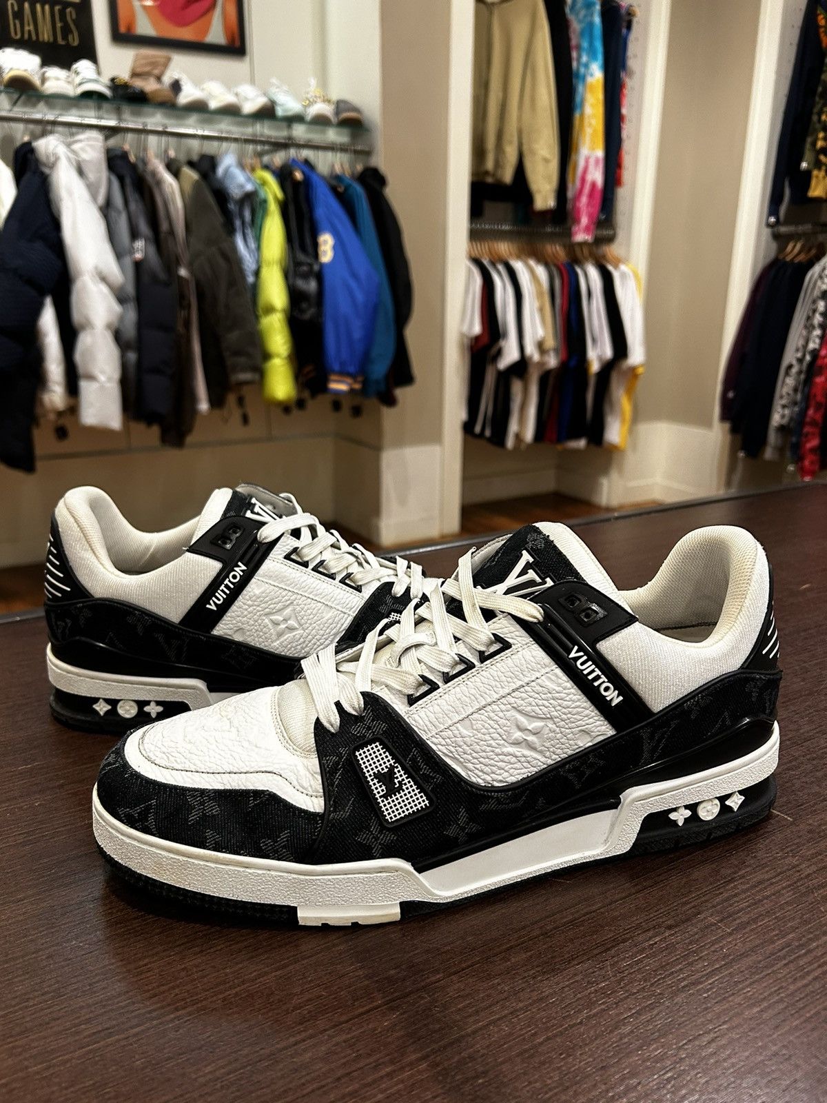 Louis Vuitton Louis Vuitton LV Trainer White Black | Grailed