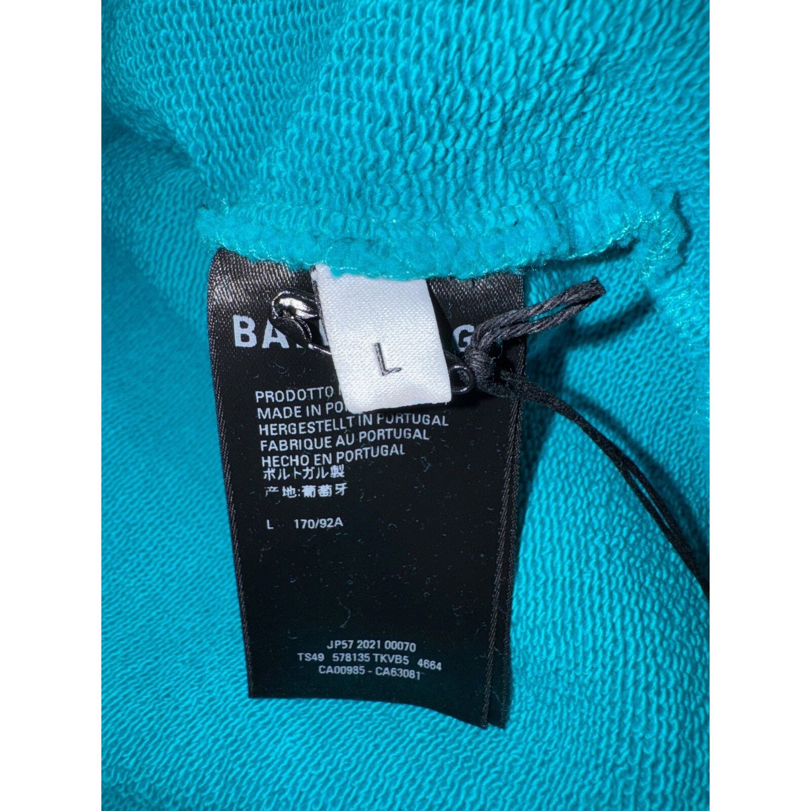 Balenciaga Balenciaga Logo Oversized Turquoise Blue Hoodie Cotton Large Size US L / EU 52-54 / 3 - 9 Thumbnail