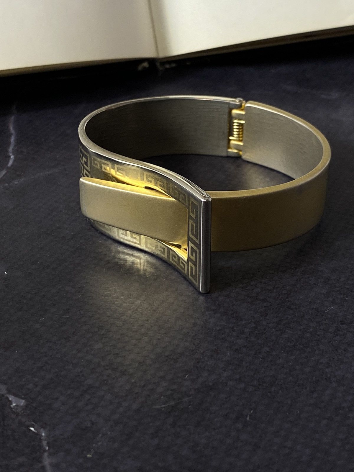 Jewelry Stylish Metal Bracelet with Greek Key Pattern Size ONE SIZE - 3 Thumbnail