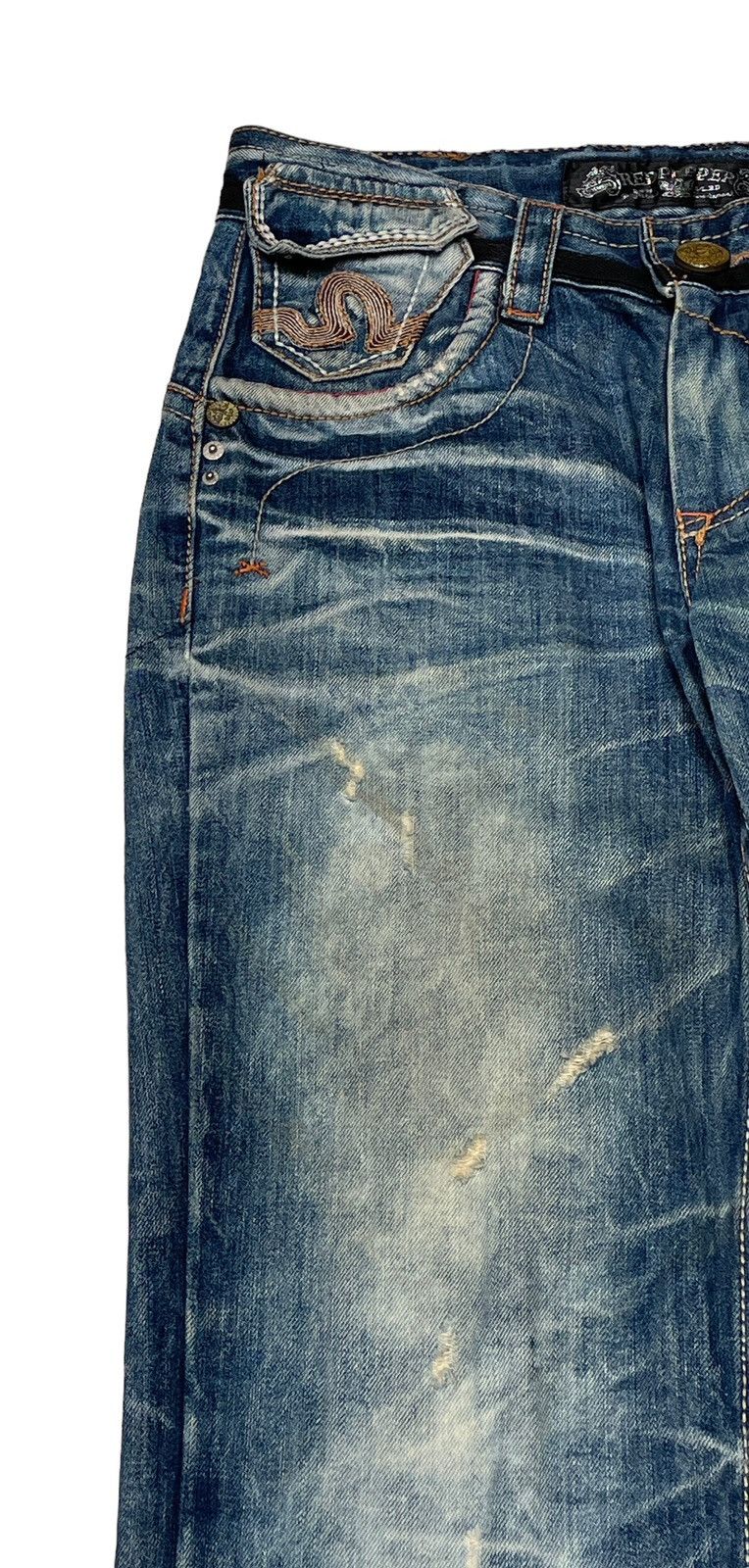 Japanese Brand × Vintage Vintage Japanese Brand Red Pepper Distressed Jeans 2000s Size US 31 - 5 Thumbnail