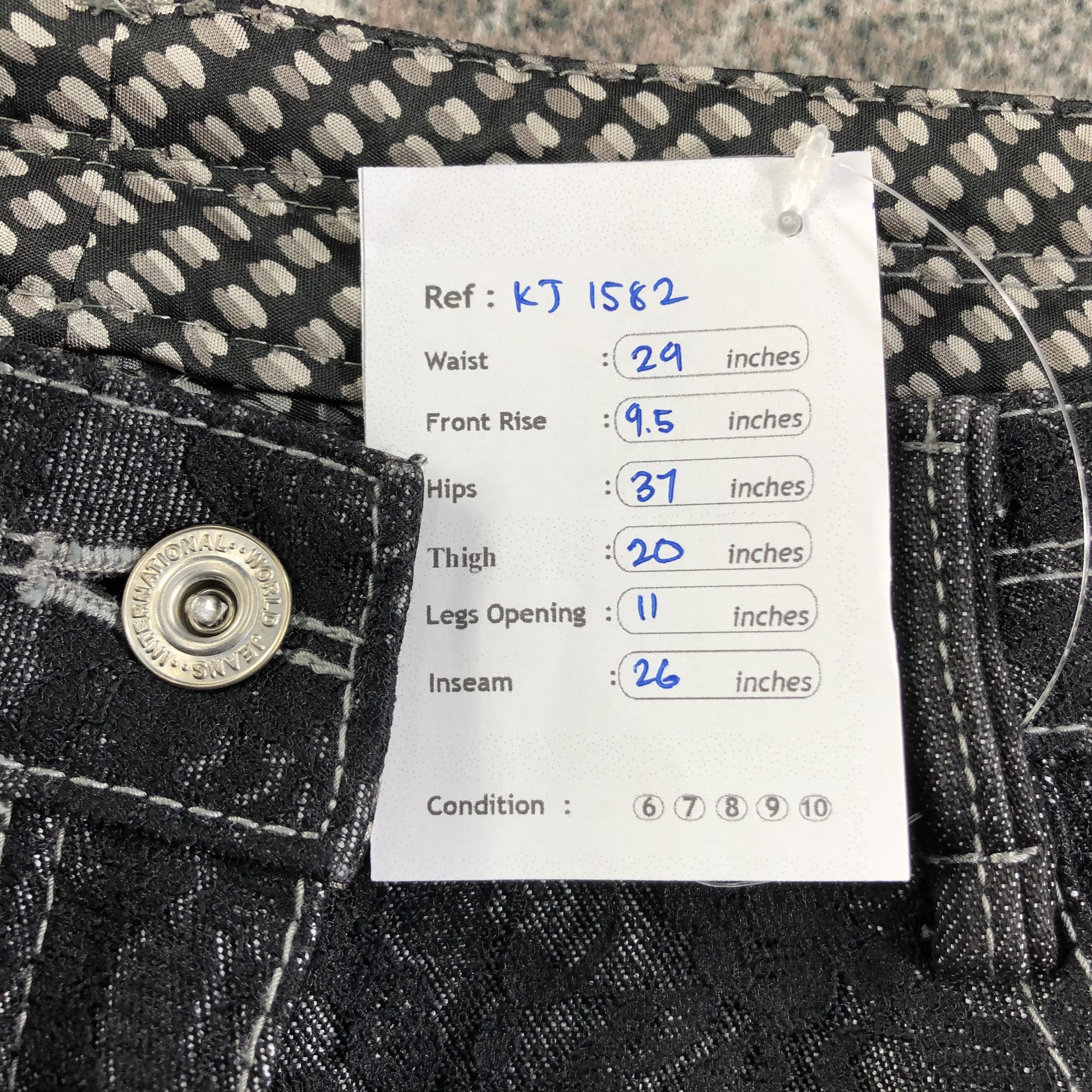Japanese Brand Japanese Brand GK Jeans Black Flora Skinny Denim KJ1582 Size 29" - 10 Thumbnail