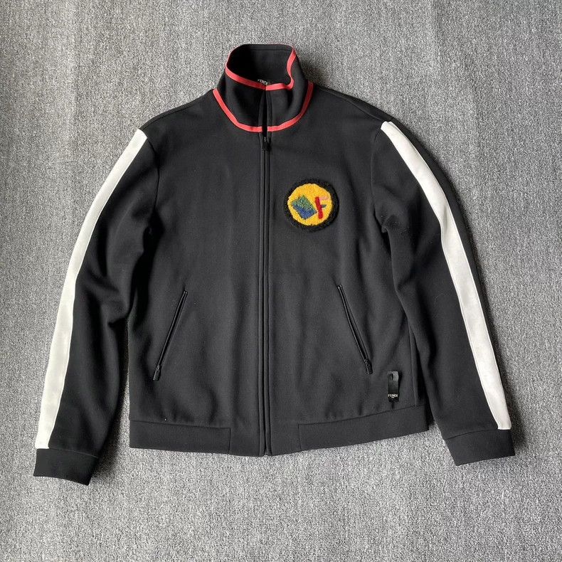 Fendi Fendi Black Logo Zip Jacket - dmc Size US L / EU 52-54 / 3 - 1 Thumbnail