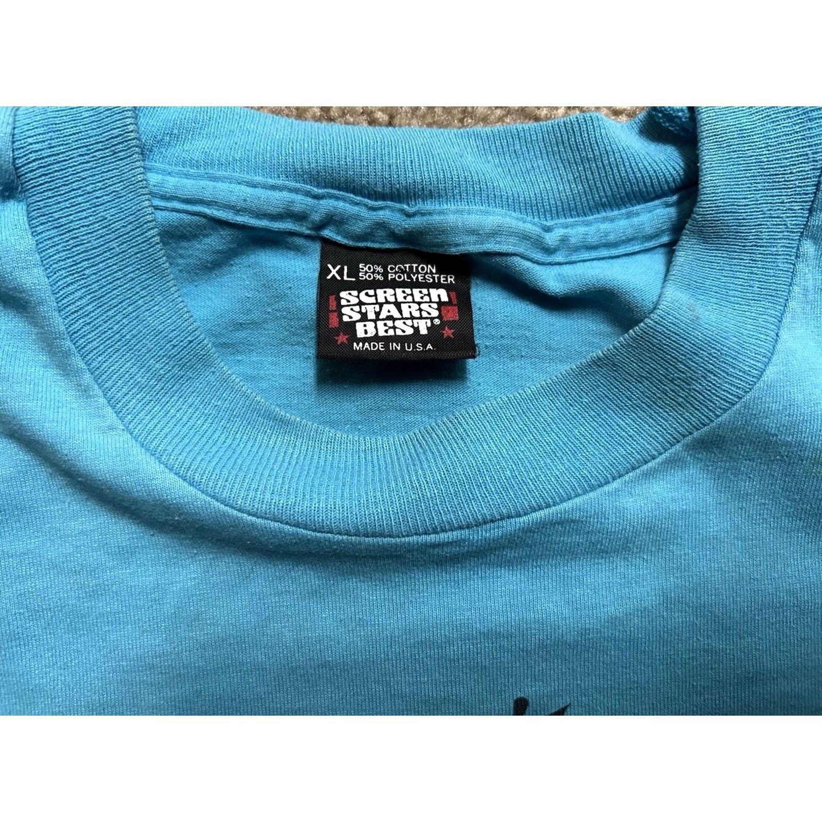 Jeep VTG Starkey 4x4 Races Men’s T-Shirt XL Blue Jeep 1990s Vintage Regular Short Sleeve Stitch XLT-Shirt Mens Size US XL / EU 56 / 4 - 5 Thumbnail