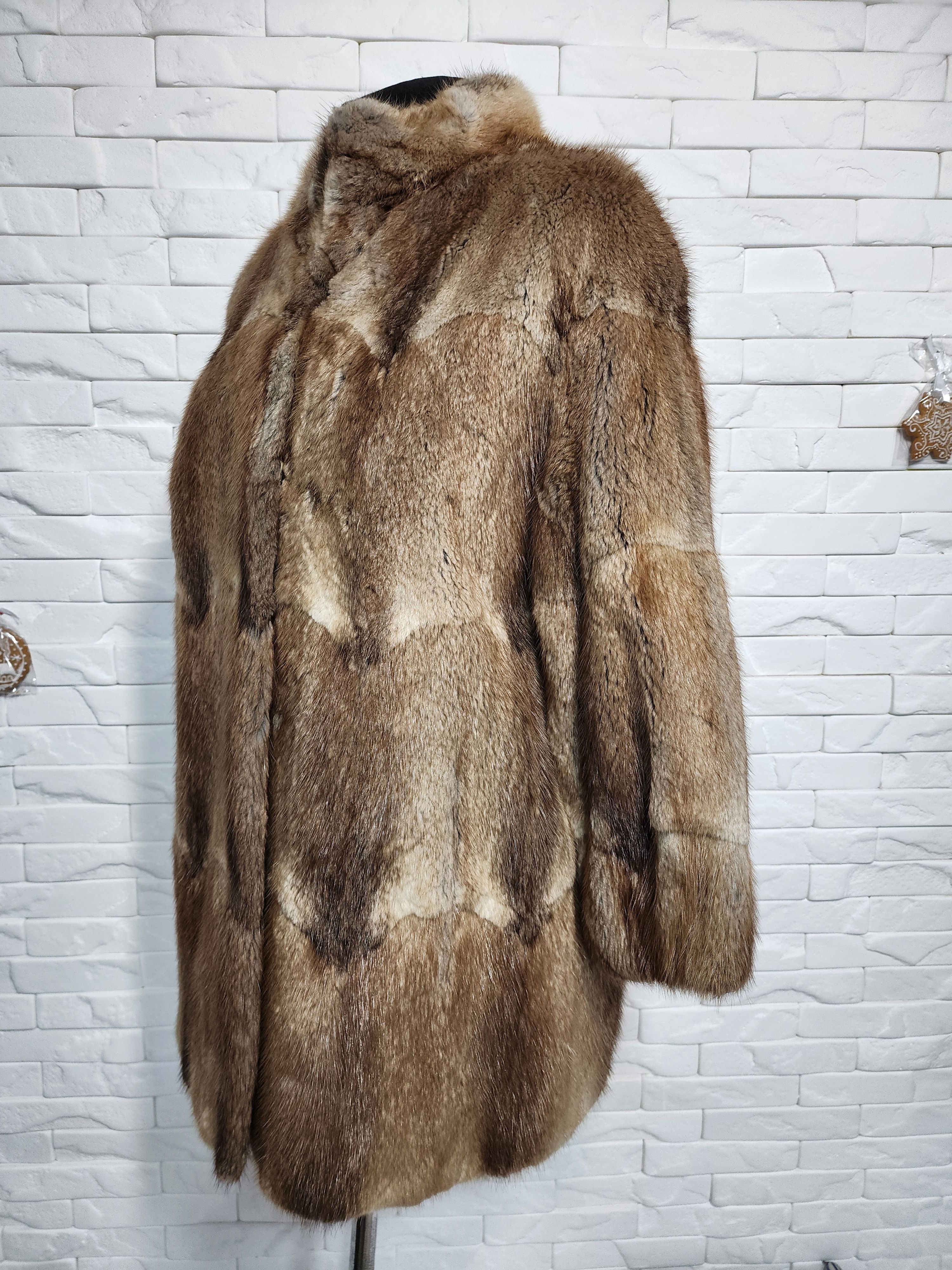 Furla Warm Brown Women's Fur Coat. Size L / US 10 / IT 46 - 2 Thumbnail