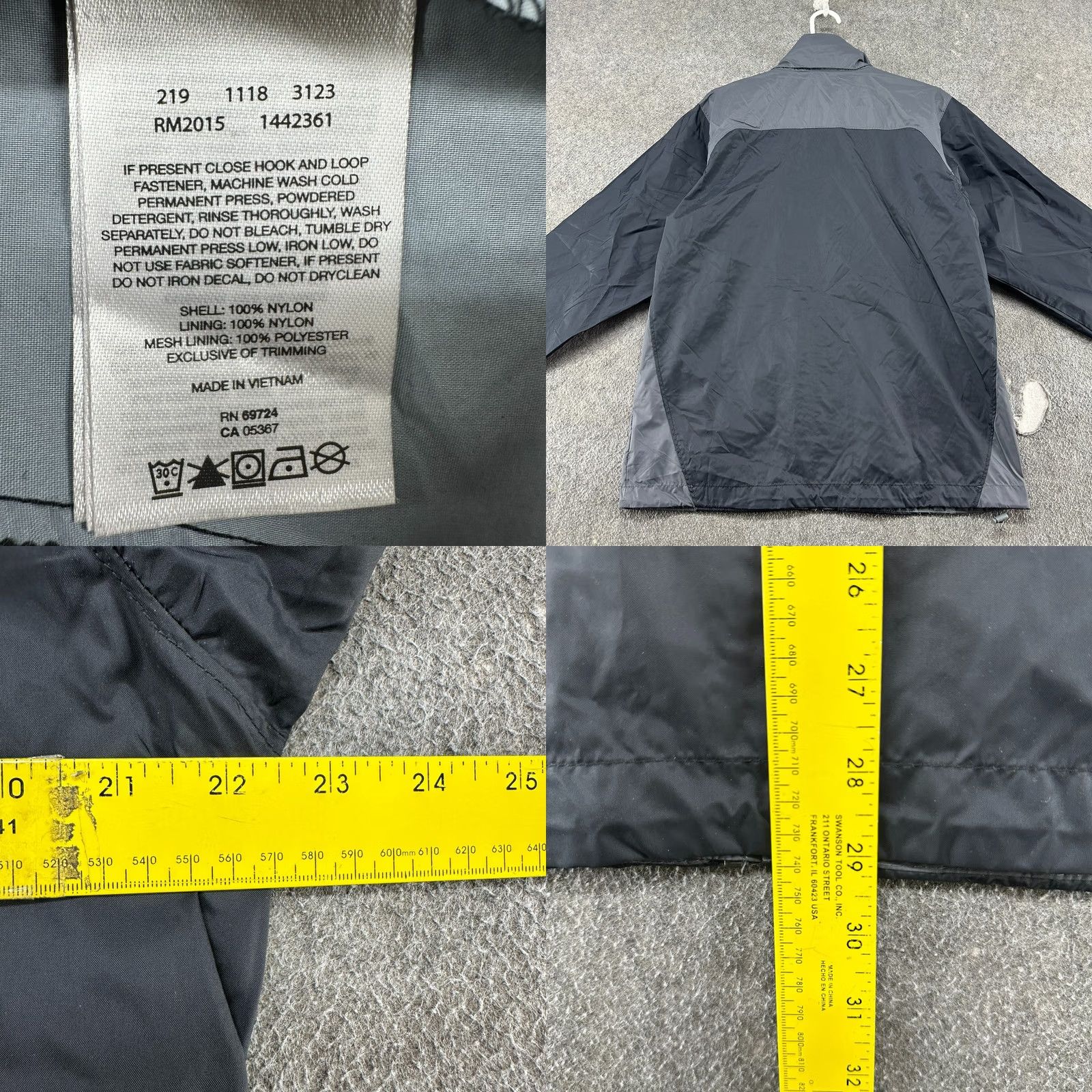 Rains Columbia Jacket Mens M Black Grey Windbreaker Lightweight Hooded Packable Water Resistant Size US M / EU 48-50 / 2 - 8 Thumbnail