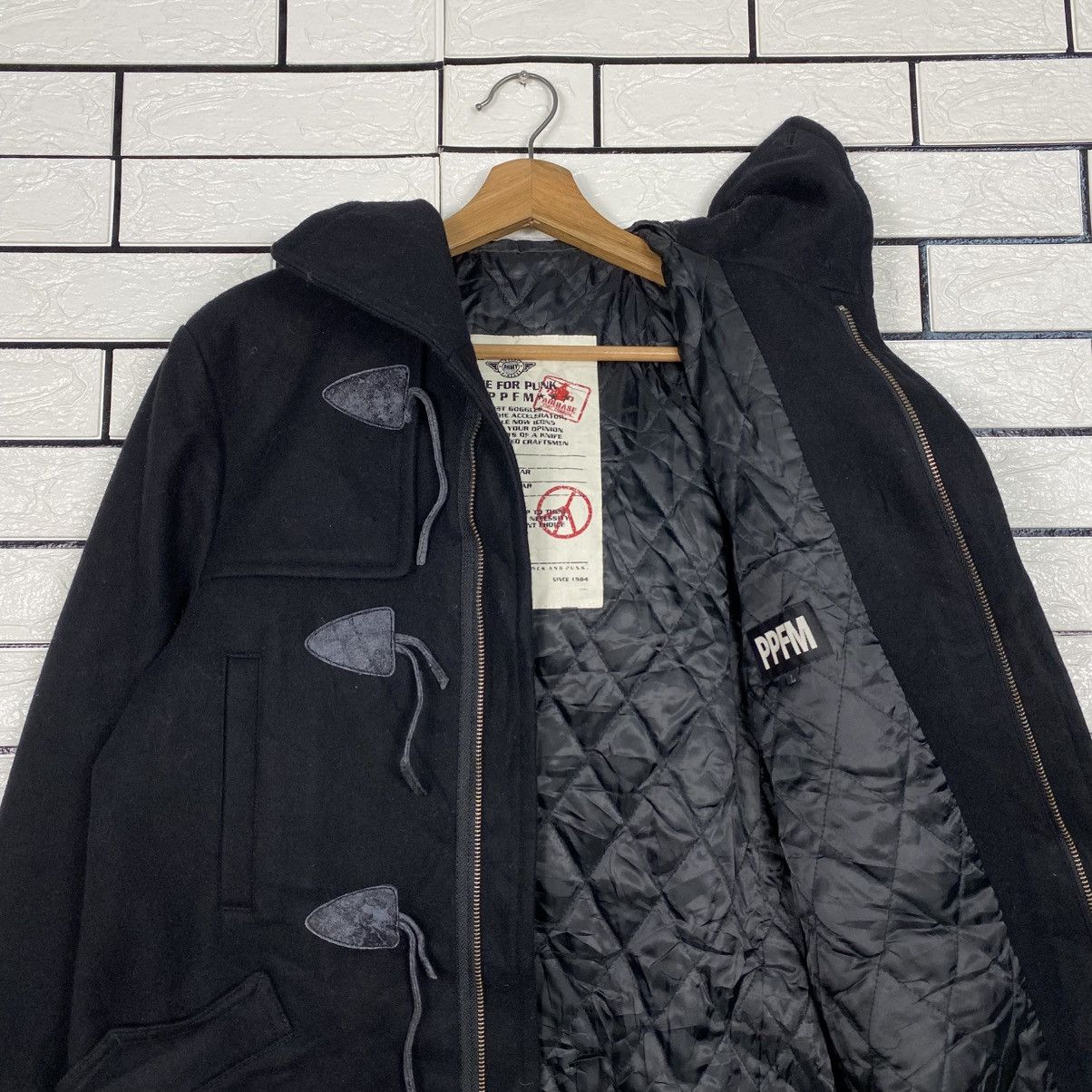 PPFM 📌Biker Wool Duffle Jacket PPFM Bondage Issey Miyake Size US L / EU 52-54 / 3 - 13 Thumbnail