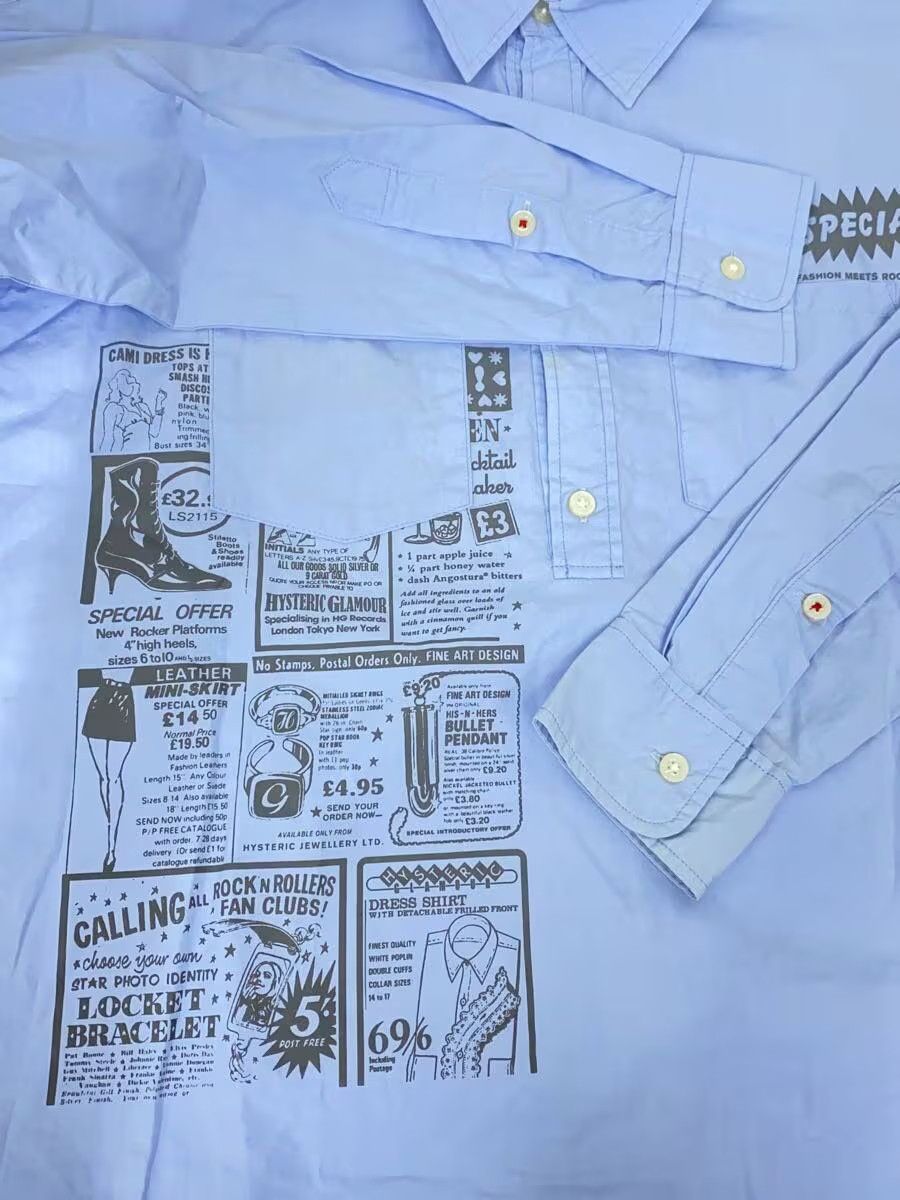 Hysteric Glamour Reconstructed Magazine Print Button Shirt Size US L / EU 52-54 / 3 - 3 Thumbnail
