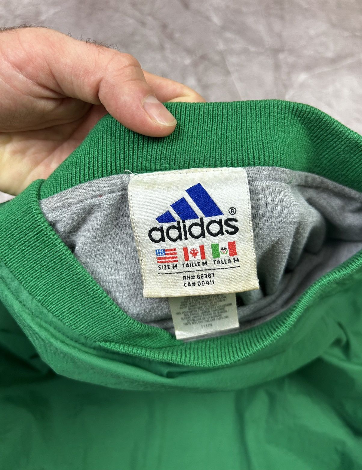 Adidas Vintage 90s Adidas Jacket Mens Large Green Lined Pullover Size US M / EU 48-50 / 2 - 7 Thumbnail