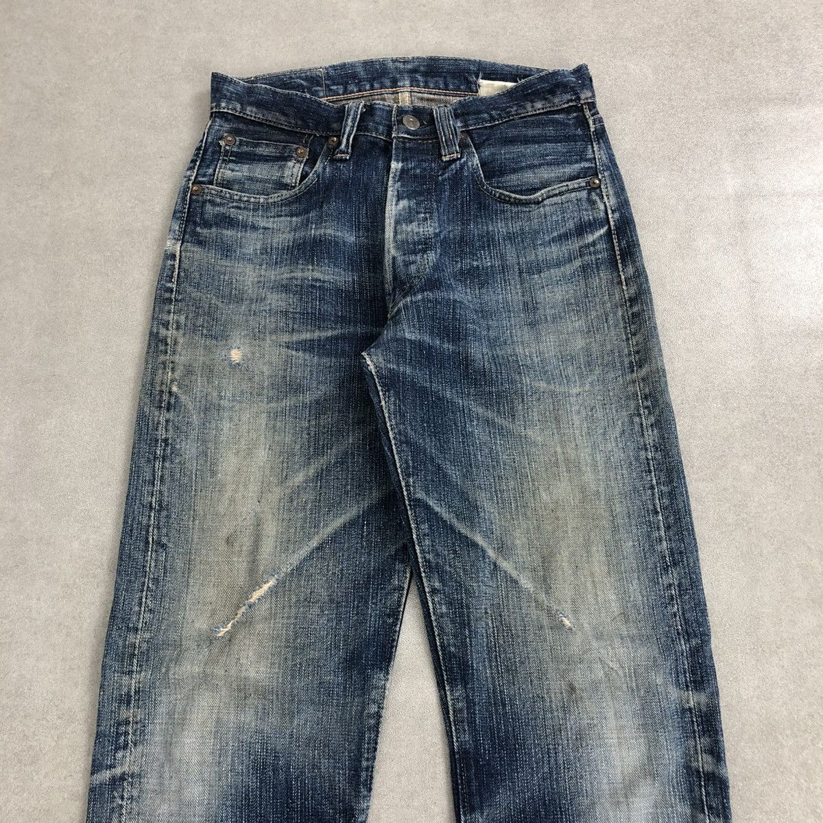 Japanese Brand × Sugar Cane 🇯🇵 Vintage Sugar Cane Onikiwa Distressed Faded Selvedge Jeans Size US 27 - 2 Thumbnail