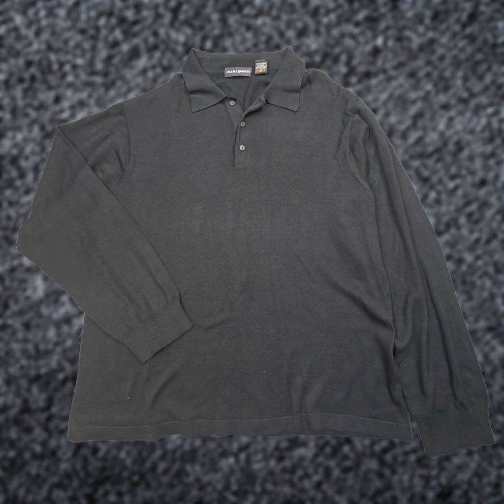 Vintage Jhane Barnes Silk Linen Polo Shirt Men's XXL Black Long Sleeve Knit EUC Size US XXL / EU 58 / 5 - 1 Thumbnail