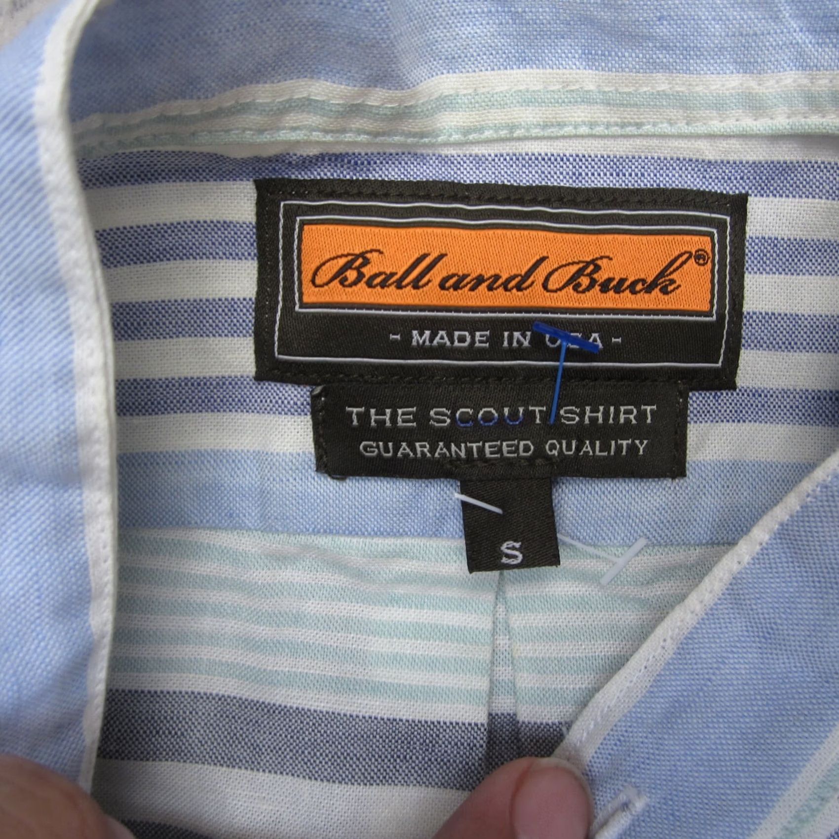 Vintage Ball And Buck Shirt Men Small Blue Button Up The Scout Shirt Linen Made In USA Size US S / EU 44-46 / 1 - 5 Thumbnail