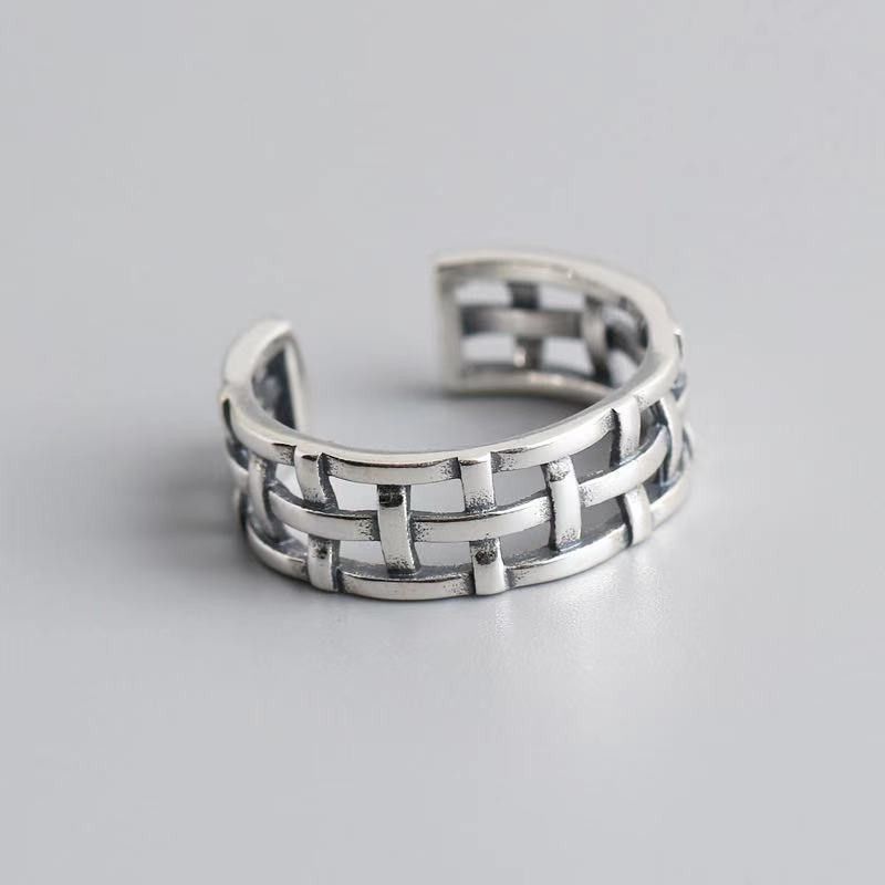 VIBE Vintage Distressed Woven Mesh Open Ring Size ONE SIZE - 1 Thumbnail