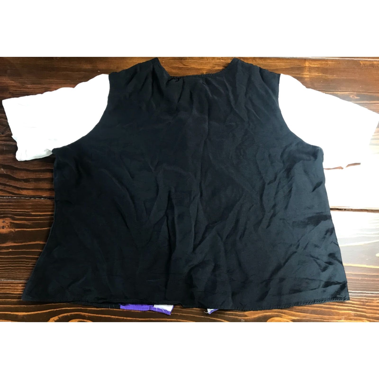 Vintage Maccie Lawrence Shirt Women's Plus Size 22/24 Black White Purple Button Up Size 3XL / US 20-22 - 2 Thumbnail