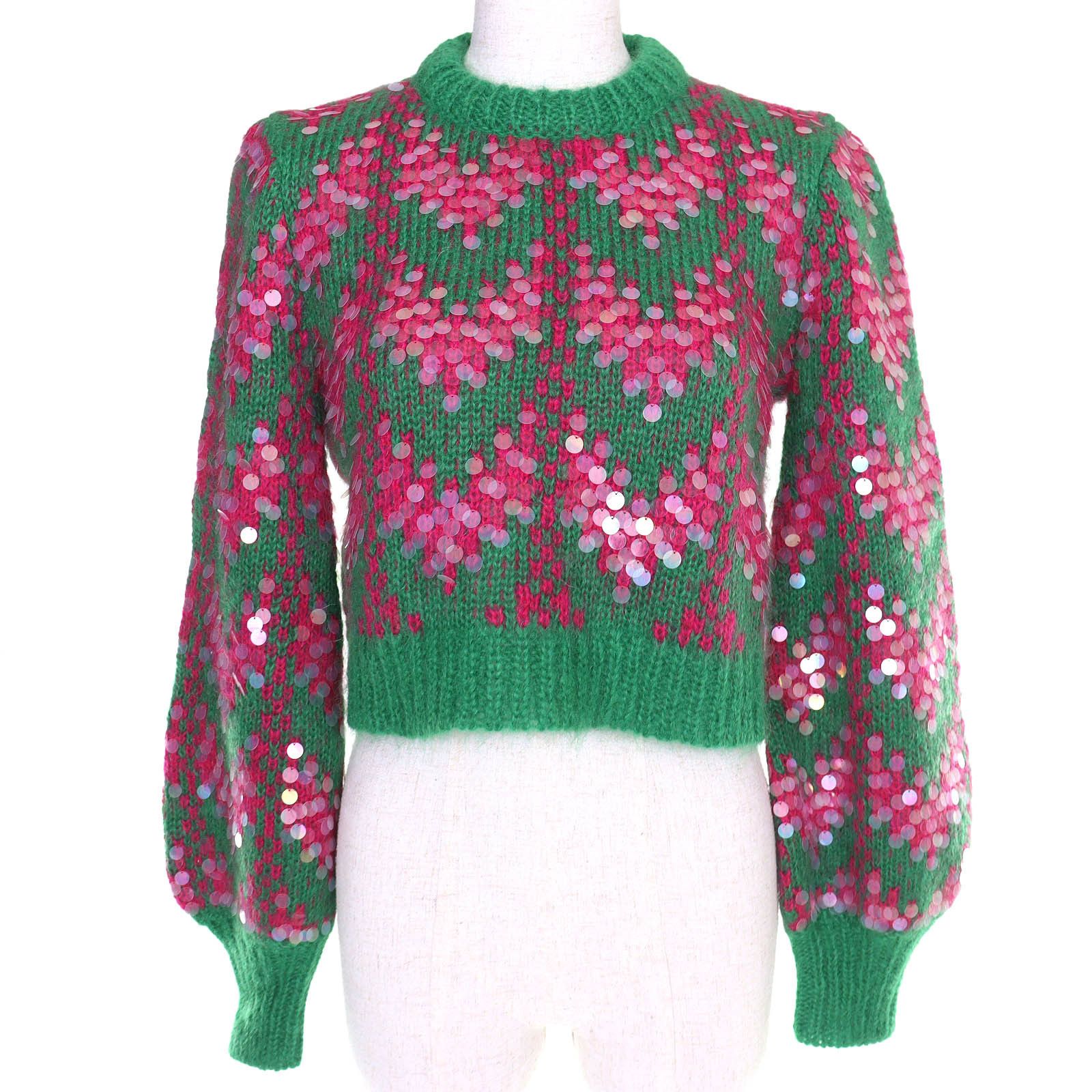 Gucci Gucci Gucci Sequined Mohair Blend Knit Top Textile Tops 713233 DUTY FREE for USA Size ONE SIZE - 1 Thumbnail