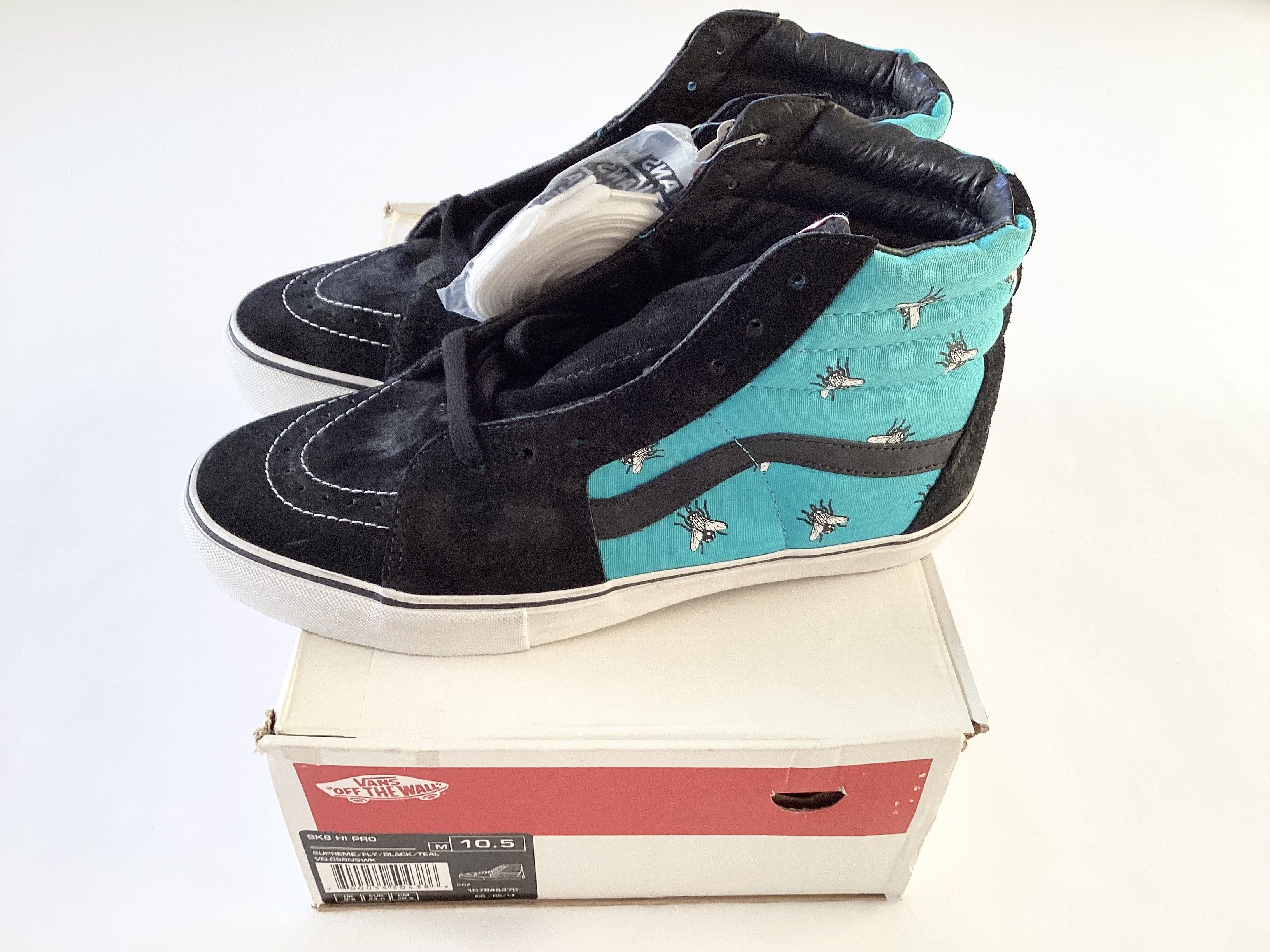Vans (10.5)Supreme Vans Sk8-Hi Flies Blue 2011 Deadstock Size US 10.5 / EU 43-44 - 8 Thumbnail