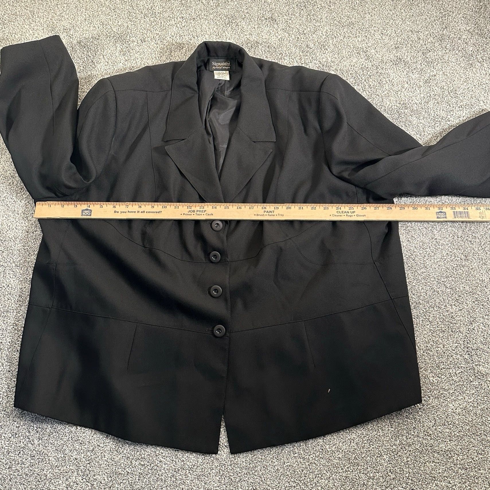 Vintage VINTAGE Signature Blazer Womens 34W Plus Office 80s 90s Shoulder Pads Blazer Jacket Women's Plus Size Black 100% Polyester Size XXS / US 00 / IT 34 - 5 Thumbnail