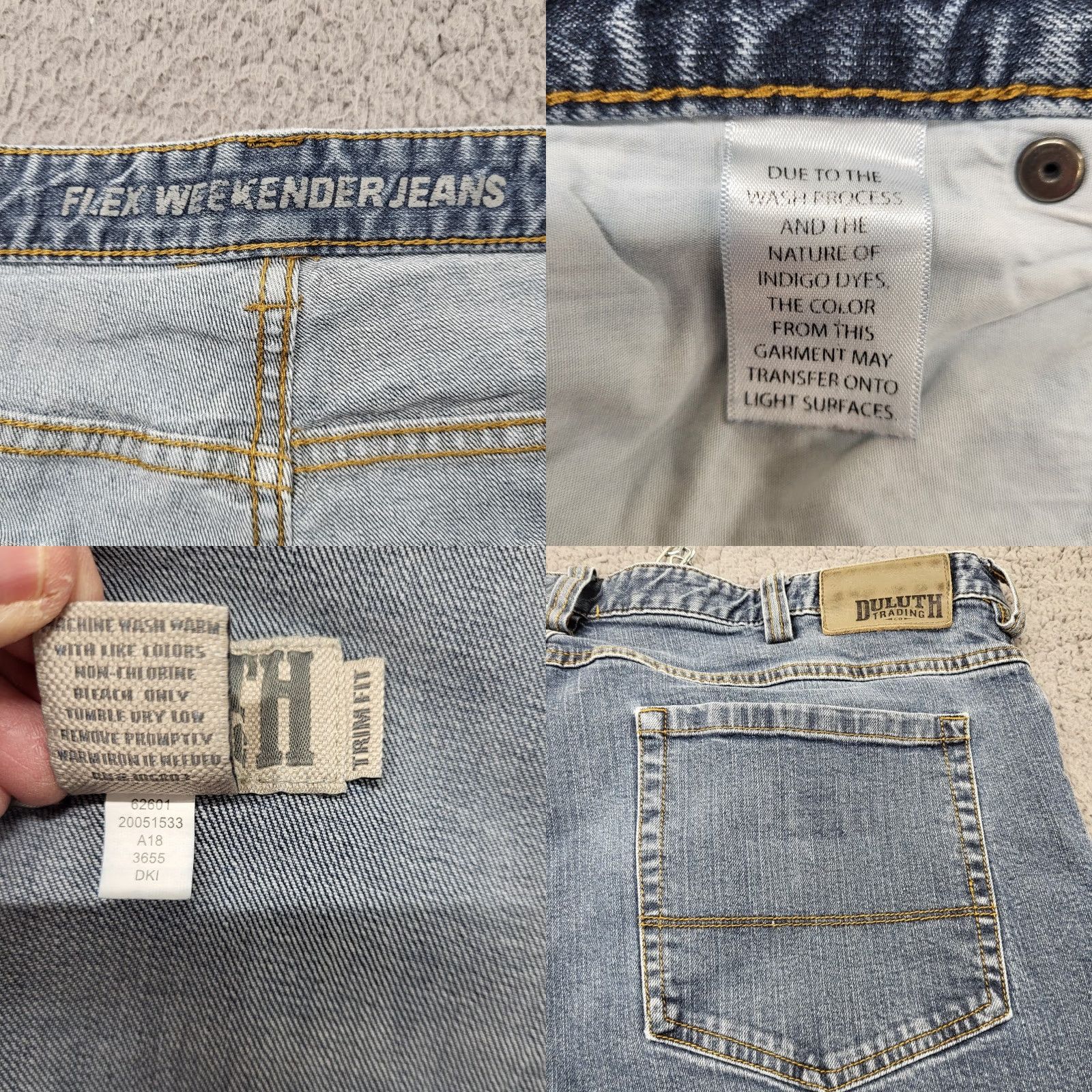 Duluth Trading Company Duluth Trading Company Jeans Men’s 40x32 Trim Fit Denim Blue 99% Cotton Pocket Zipper Button Logo Vintage No Mens XS? Wait. Size US 40 / EU 56 - 9 Thumbnail