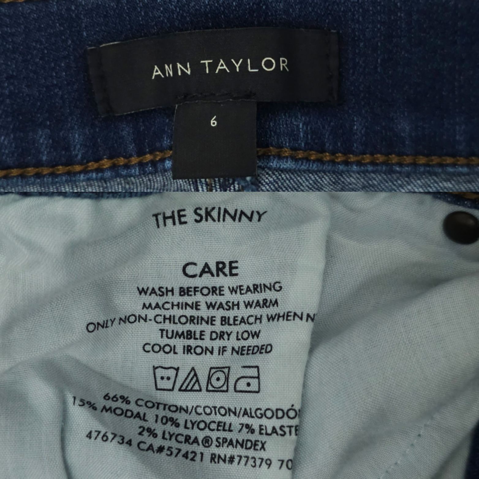 Ann Taylor Ann Taylor The Skinny Stretch Dark Wash Jeans Womens Size 6 Size 28" / US 6 / IT 42 - 7 Thumbnail