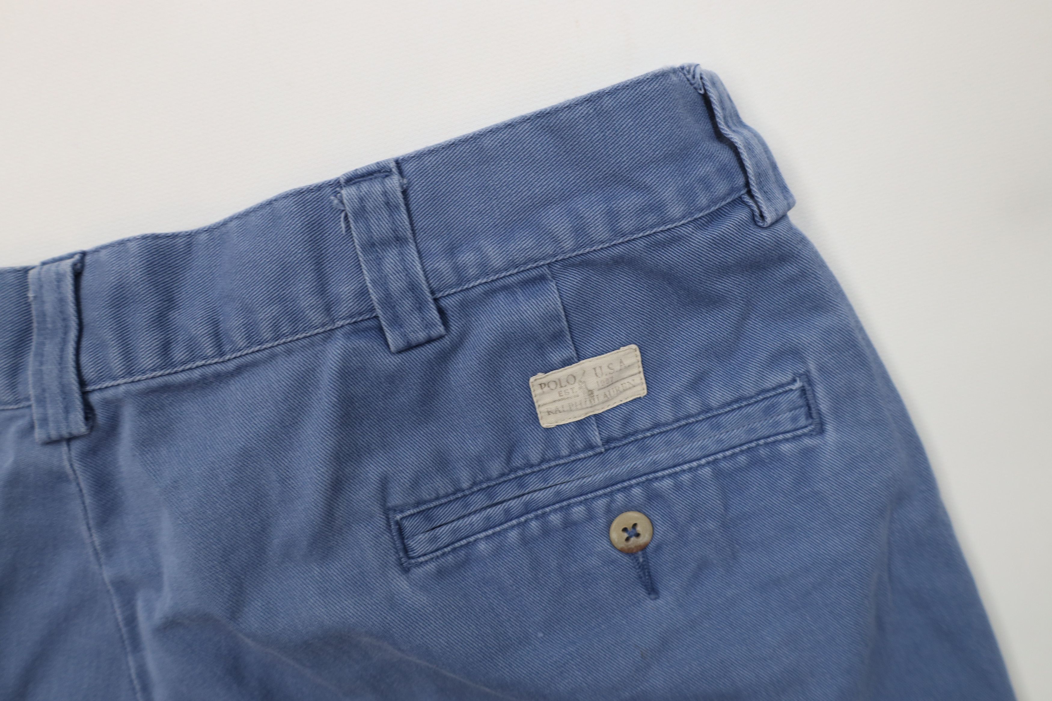 Polo Ralph Lauren Vintage 90s Ralph Lauren Above Knee Chino Shorts Blue Cotton Size US 34 / EU 50 - 14 Thumbnail