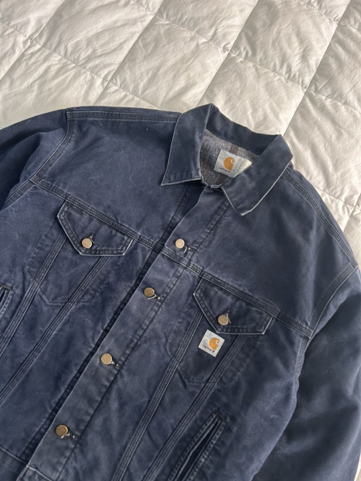 Carhartt SOLD Faded Midnight Blue Carhartt Trucker Jacket JB183 Size US L / EU 52-54 / 3 - 4 Thumbnail