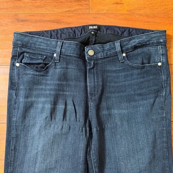 Paige PAIGE Manhattan Dark Blue Flare Jeans Sz 33 Size 33" - 7 Thumbnail