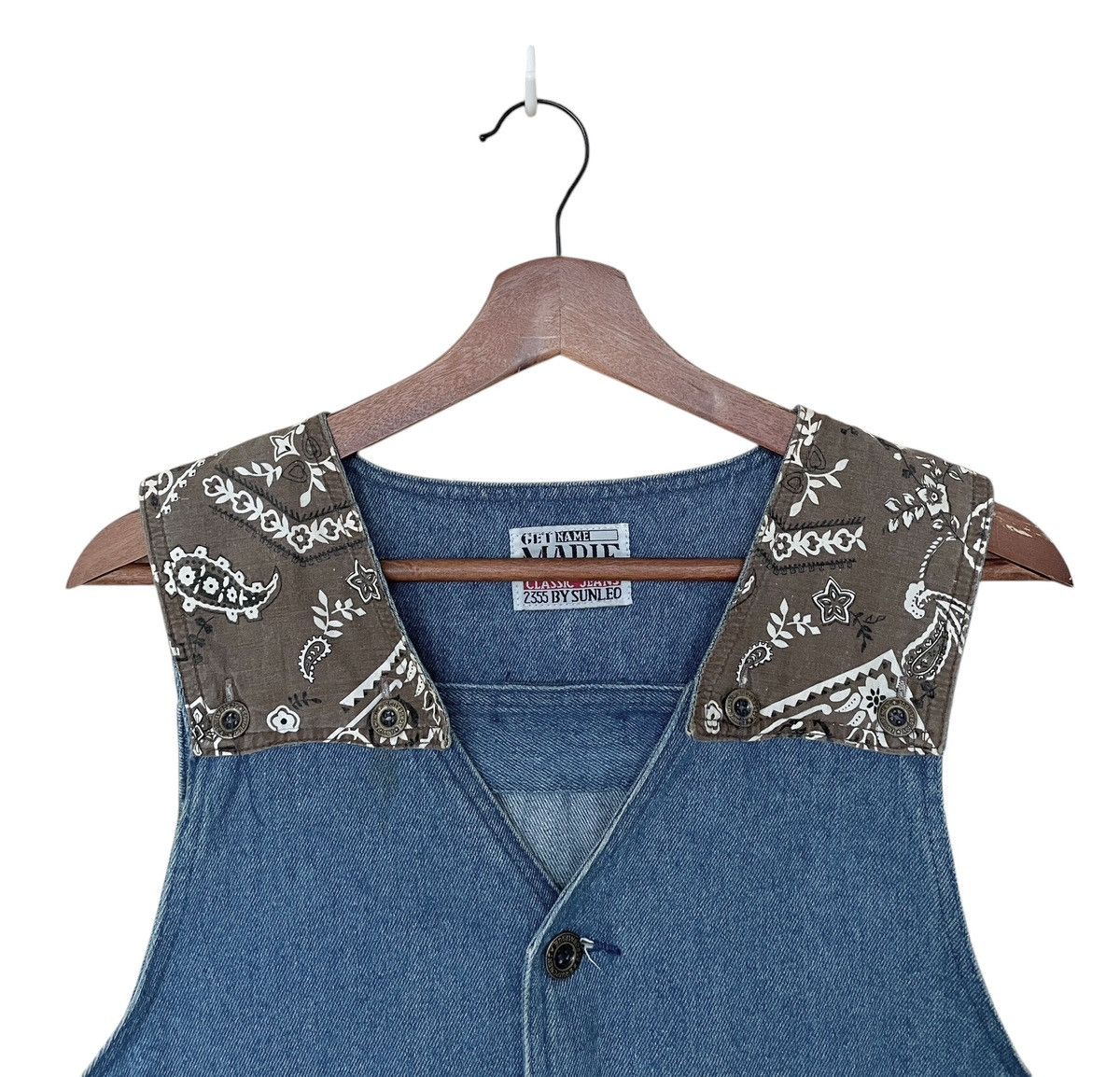Vintage Japanese Brand Marie Patchwork Denim Vest 1990s