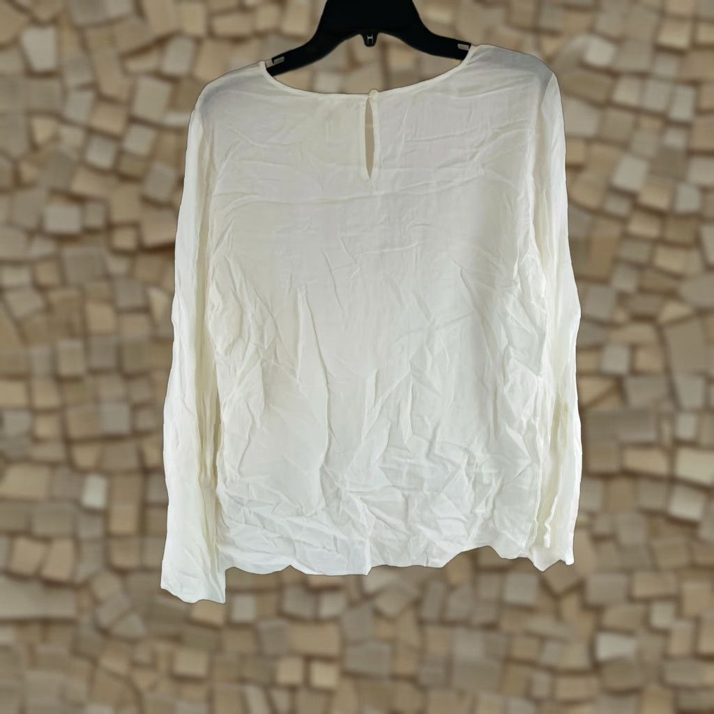 Treasure & Bond Treasure & Bond Blouse Shirt Women's Small White Long Flare Sleeve Keyhole Size S / US 4 / IT 40 - 1 Thumbnail