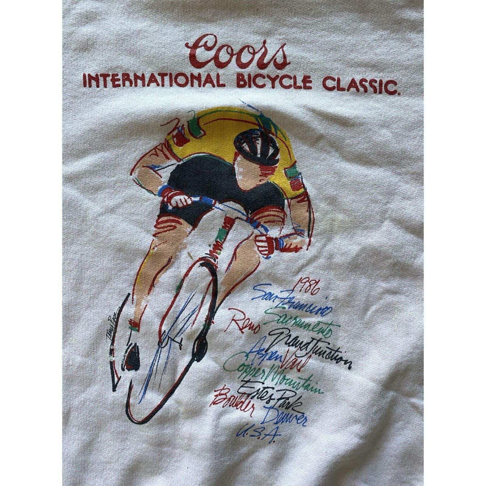 Vintage VINTAGE Belton Sweatshirt L Women 42/44 Long Sleeve Pullover See Photos 1986 Coors International Bicycle Classic Belton Sports Classic Bike Size L / US 10 / IT 46 - 5 Thumbnail