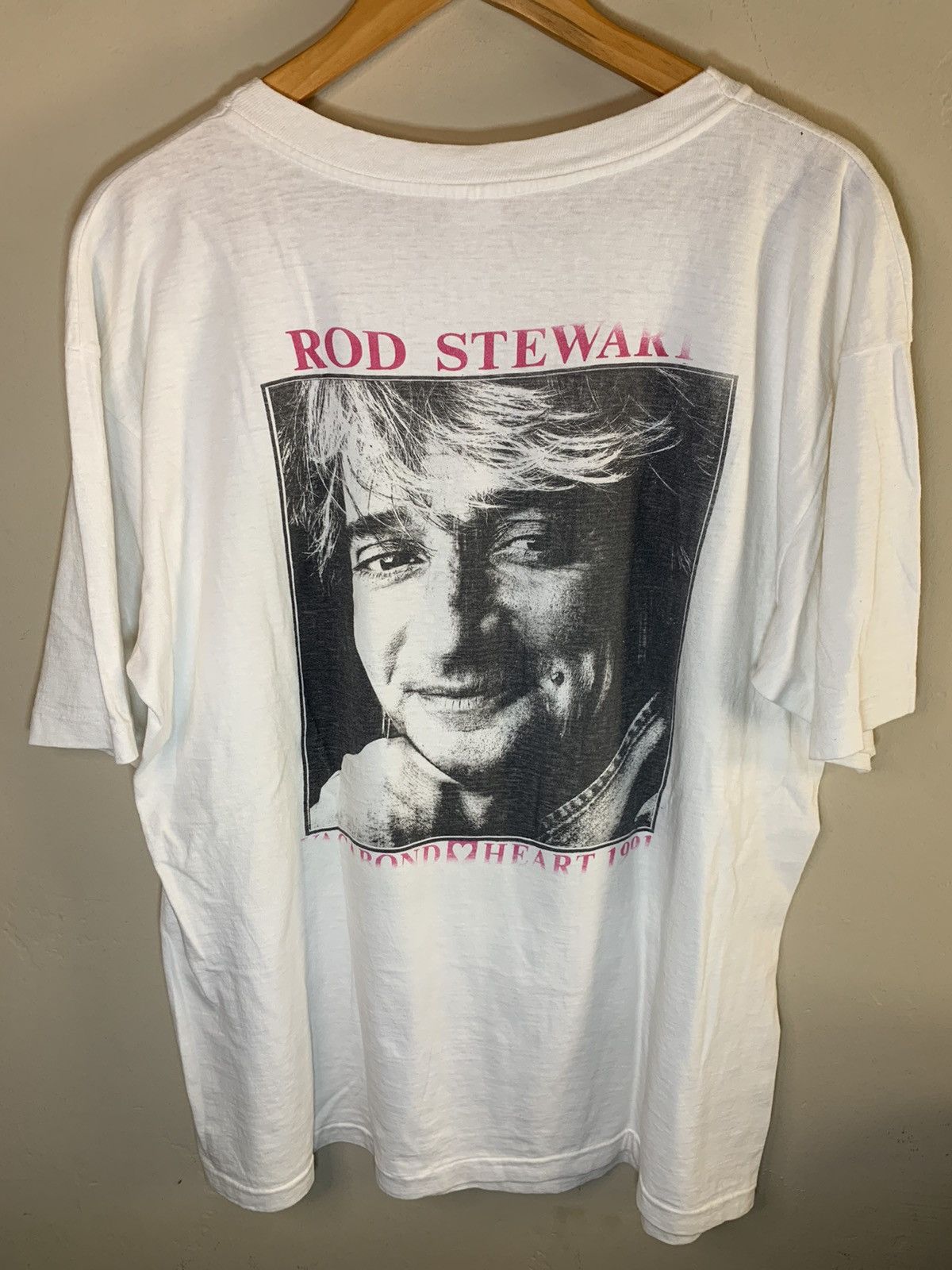 Band Tees × Vintage *RARE* Vintage 1991 Rod Stewart Vagabond Heart Tour T-Shirt Size US XL / EU 56 / 4 - 2 Thumbnail