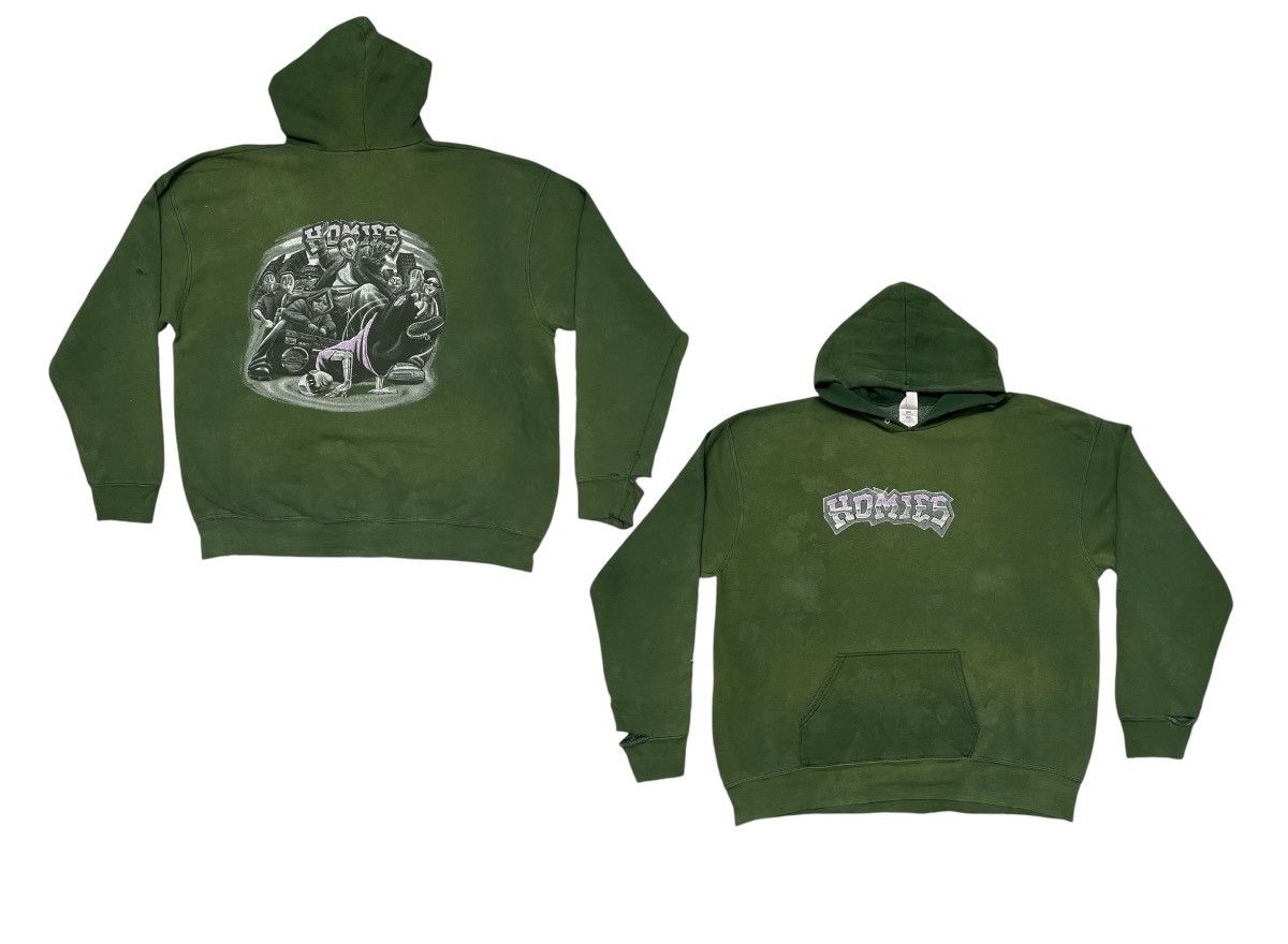 Fruit Of The Loom × Rap Tees RARE 90s HOMIES HIP HOP DANCE HOODIE XXL DISTRESSED Size US XXL / EU 58 / 5 - 1 Thumbnail
