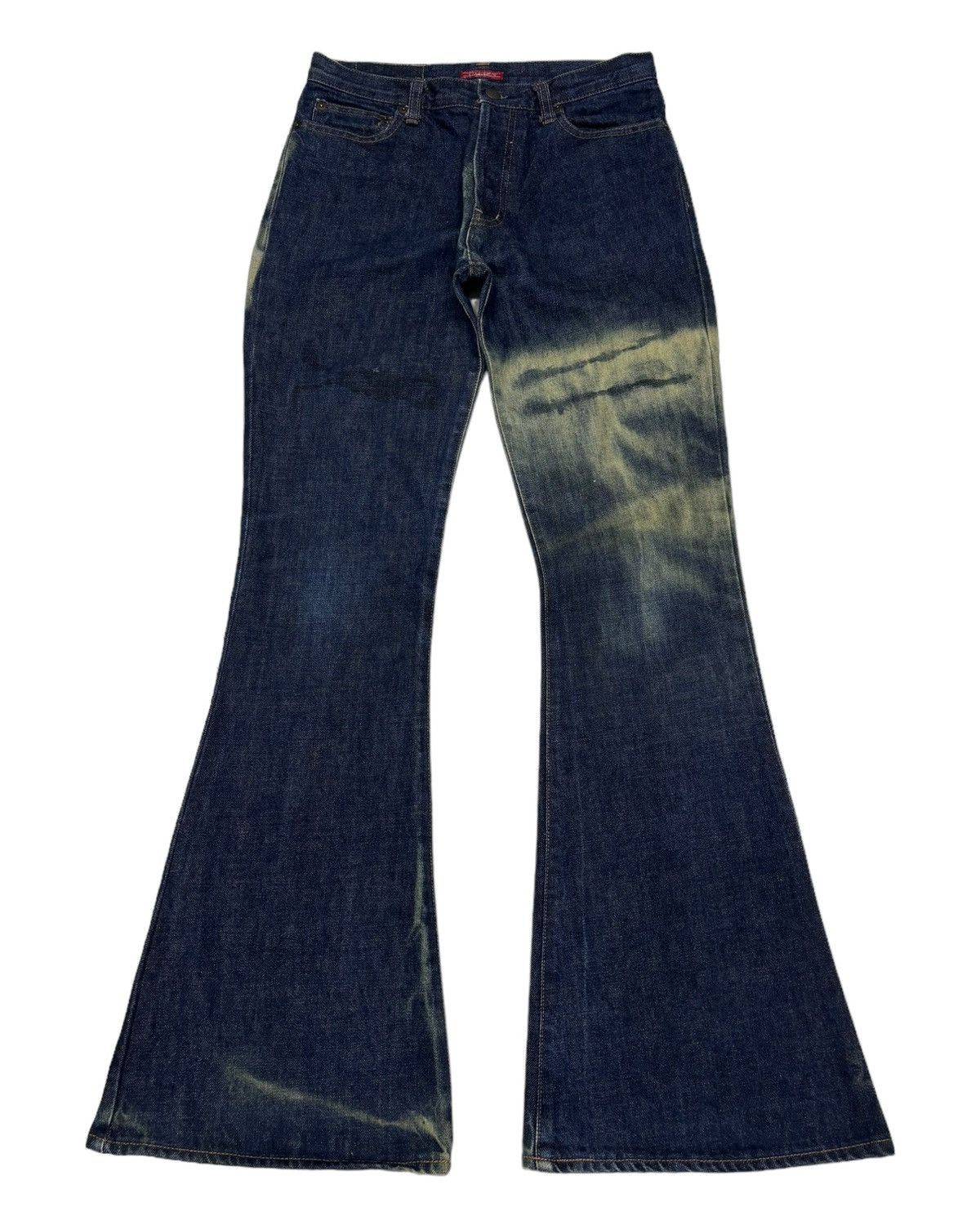 Chevignon VINTAGE CHEVIGNON FLARED BLUE DISTRESSED DENIM BOOTCUT JEANS Size 28" / US 6 / IT 42 - 3 Thumbnail