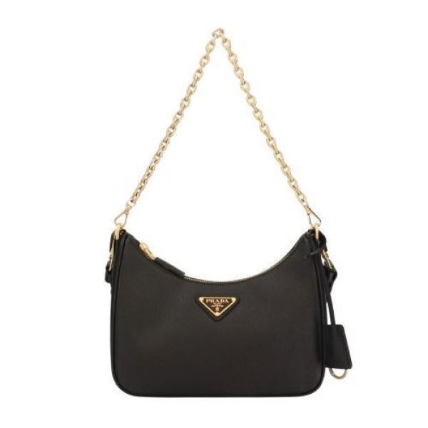 Reedition Saffiano Leather Mini Bag Qom Nzv in Black, Women's