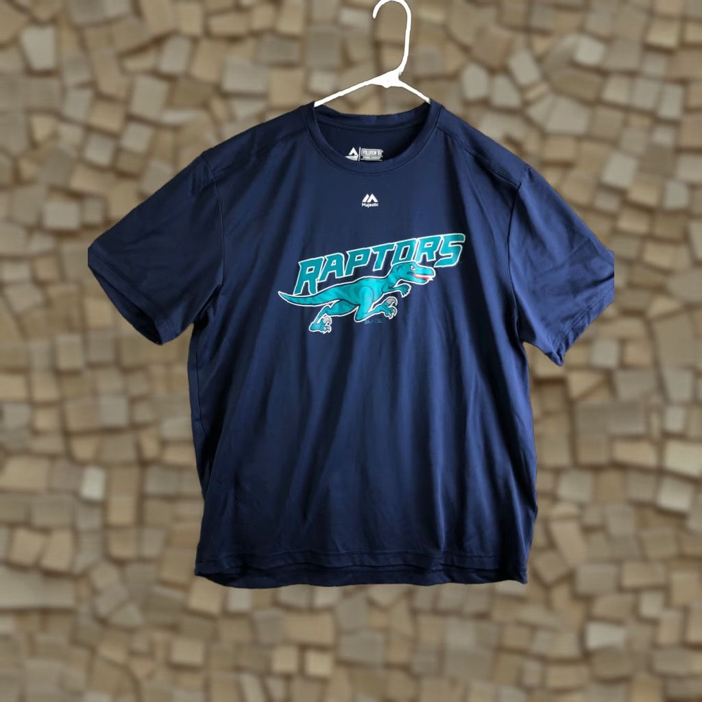 Vintage Majestic T Shirt Mens XL Blue Raptors Graphic Crew Neck Short Sleeve 90s Sports Logo (Blue) Pear Initially Size US XL / EU 56 / 4 - 1 Thumbnail
