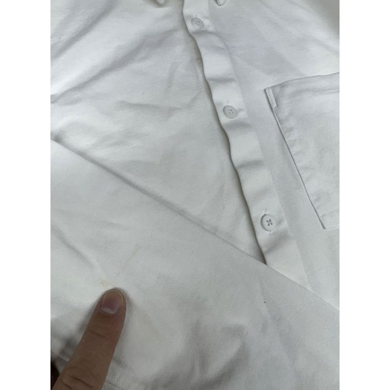 Lululemon Lululemon Shirt Mens Medium White Solid Polyester Button-Up/Collared Long Sleeve with Pockets Size US M / EU 48-50 / 2 - 7 Thumbnail