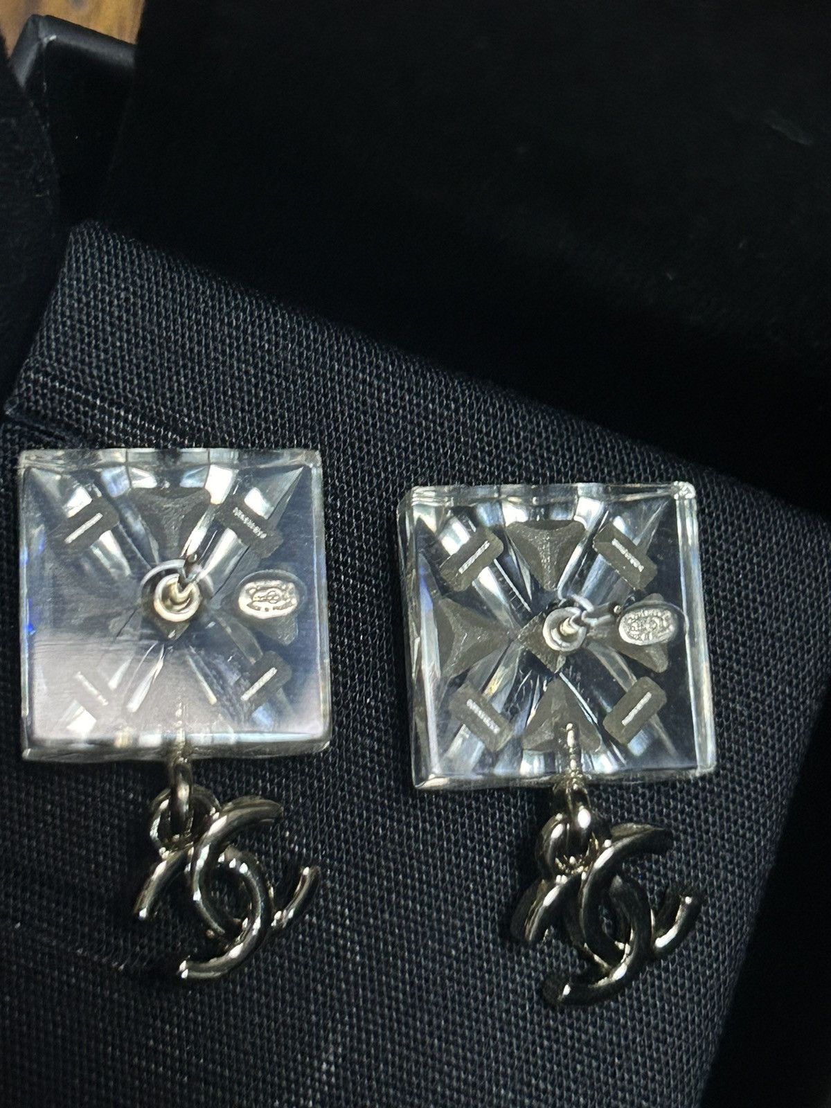 Chanel Chanel Resin Square Logo Earrings Size ONE SIZE - 5 Thumbnail