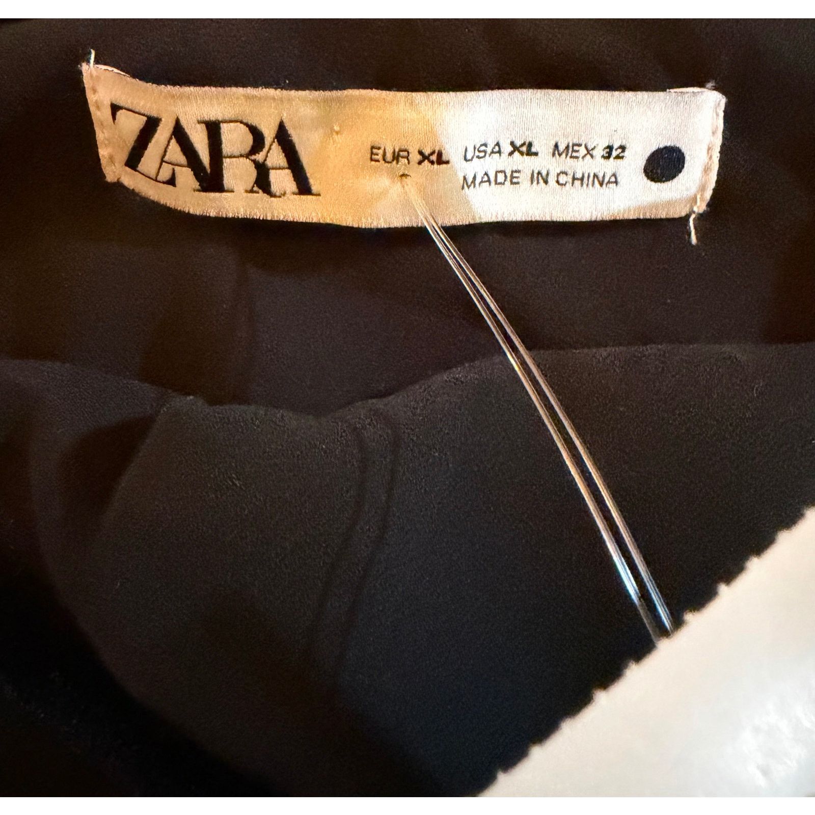 Zara ZARA Cami Womens XL Black Velvet Cross Back Spaghetti Strap Size XL / US 12-14 / IT 48-50 - 3 Thumbnail
